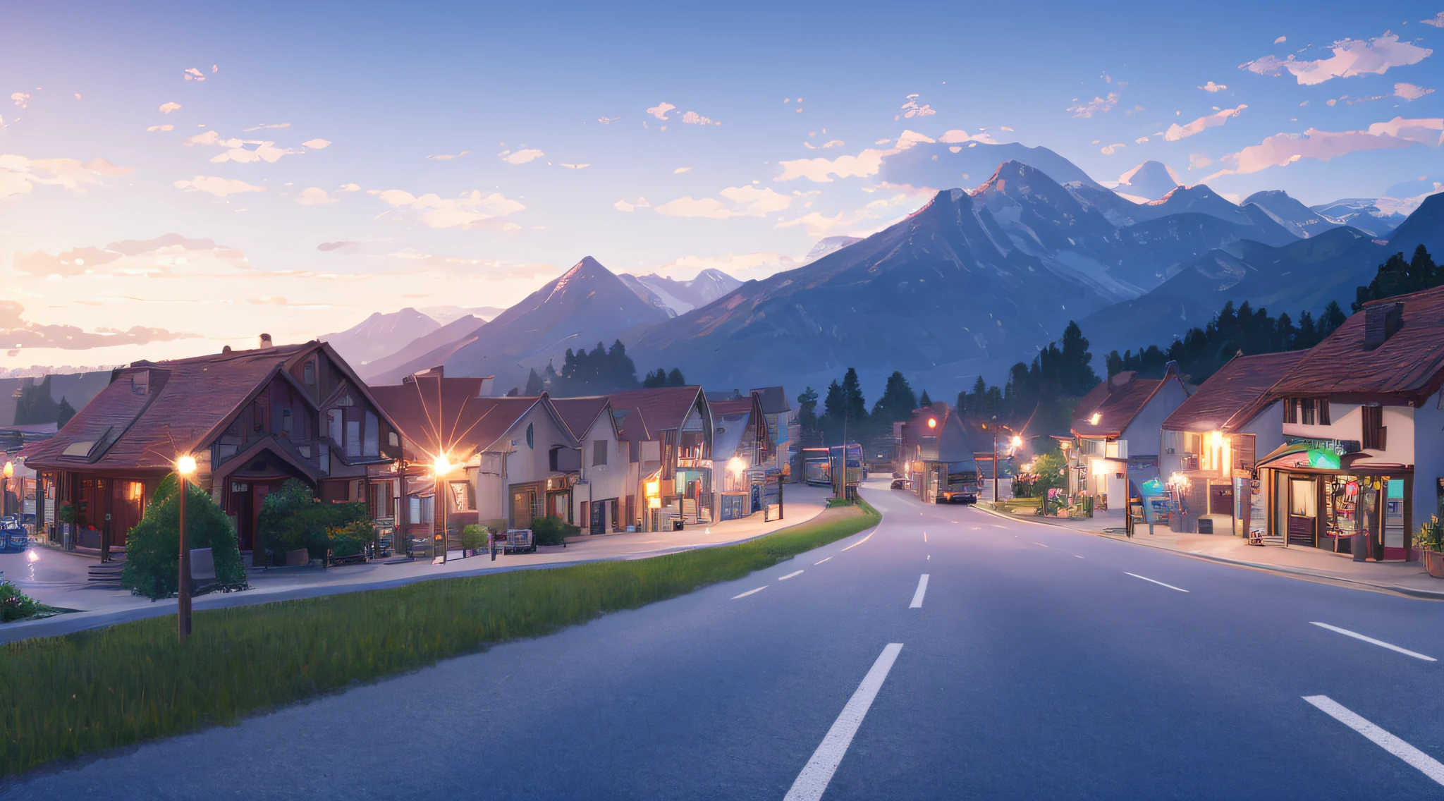 a small, simple town, charming, on a beautiful, sunny day, where time has not passed, without cars, with cinematic lighting, Unreal Engine 5, cinematic style, color grading, Editorial Photography, Photoshoot, captured using a 70mm lens, depth of field (DOF), Tilt Blur, 1/1000 shutter speed, aperture at F/22, White Balance Adjustments, Rendered at 32k Resolution, Super-Resolution, ProPhoto RGB Color Space, Masterpiece Quality, Ultra-Realistic, Photographic, 8k, Top-tier Quality, and a Dramatic Atmosphere . --auto