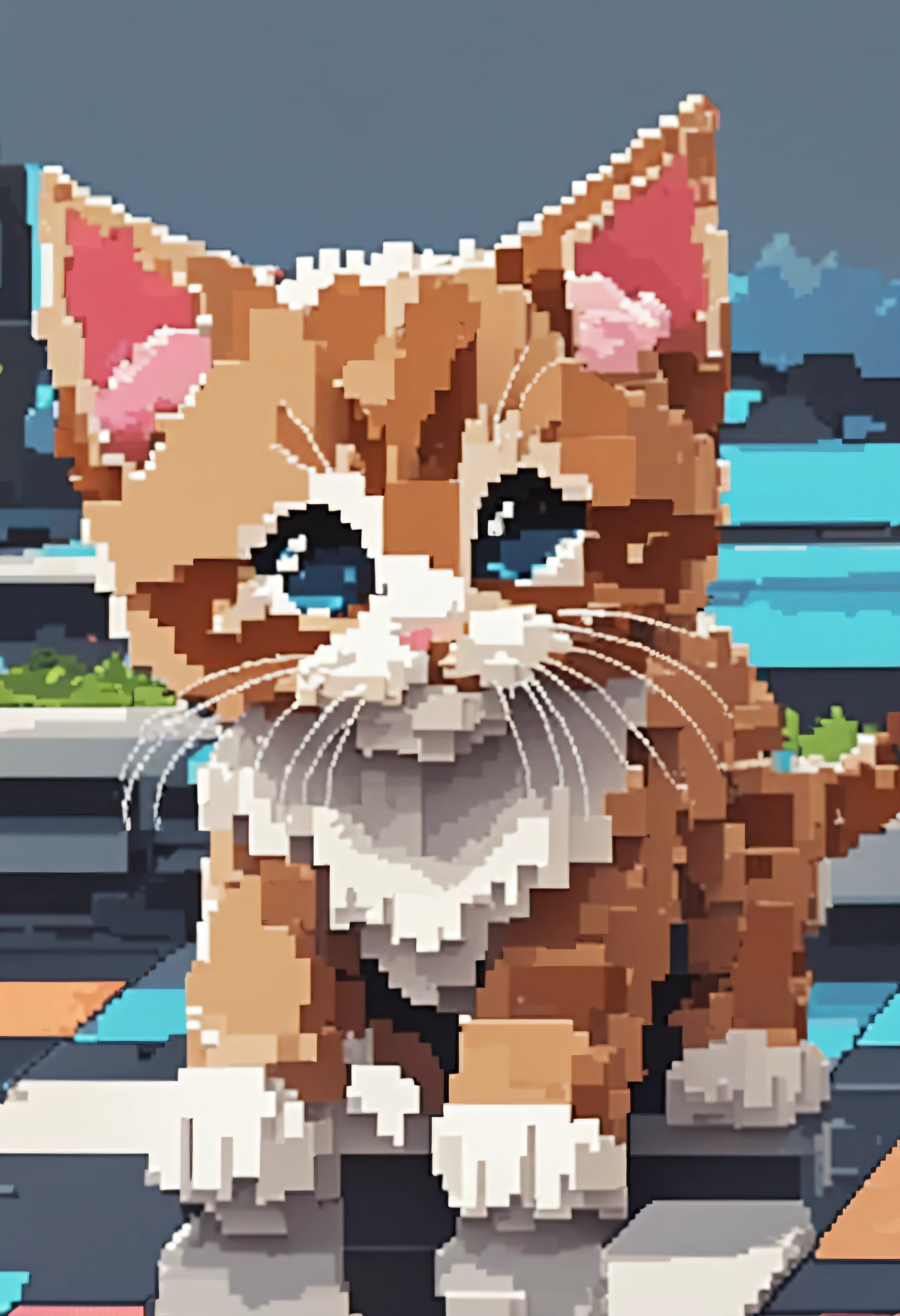 Cute Kitten Pixel Art, A kitten, Playful kittens, 3D pixel art 4K wallpapers with.
break
Incredible details of pixel art. It is a pixel picture.
break
Theme is Vaporwave.
break
This is detailed Unreal Engine pixel art.