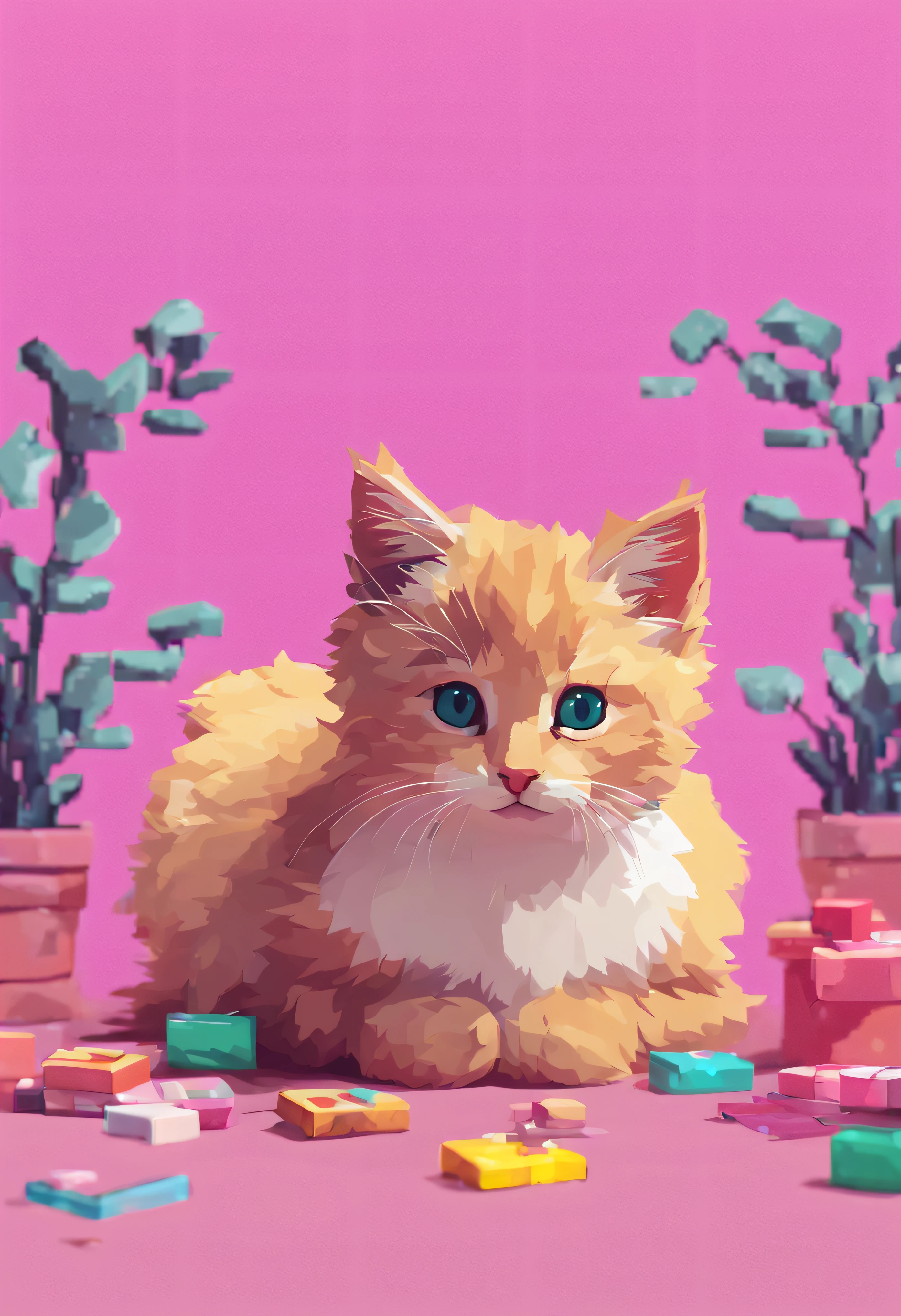 Cute Kitten Pixel Art, A kitten, Playful kittens, 3D pixel art 4K wallpapers with.
break
Incredible details of pixel art. It is a pixel picture.
break
Theme is Vaporwave.
break
This is detailed Unreal Engine pixel art.