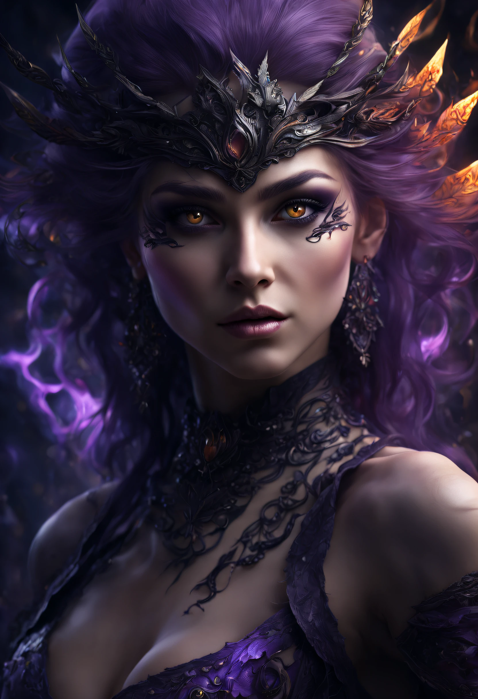 best quality, masterpiece, ultra high res, (photo realistic:1.4), surrealism, dream-like, V0id Energy, detailed face, Burning violet eyes, a fantasy creature, Shadow dancer, shadow magic, darkness control, stealth, shadow step, umbral spells, hidden blade,