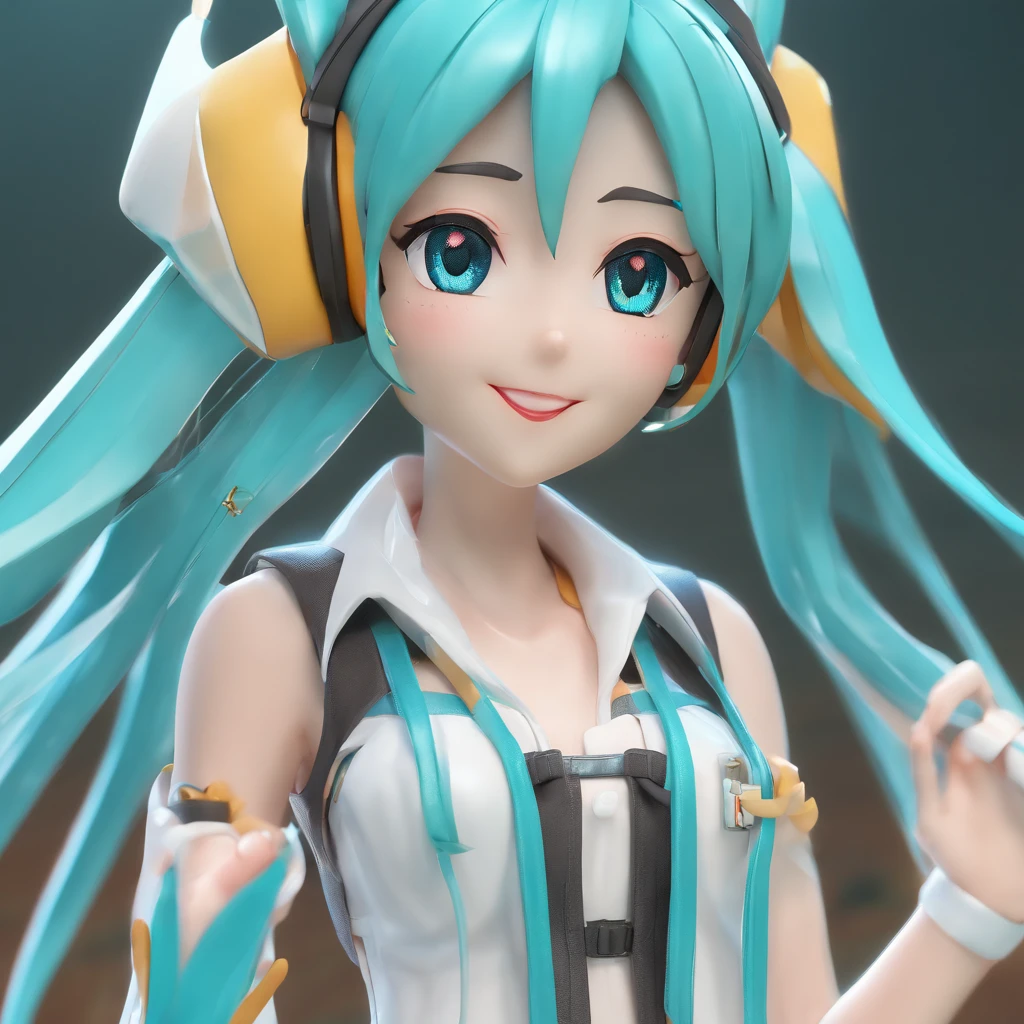 hatsune miku, anime figure, dog ears, dog tail, cute clothes, anime figure