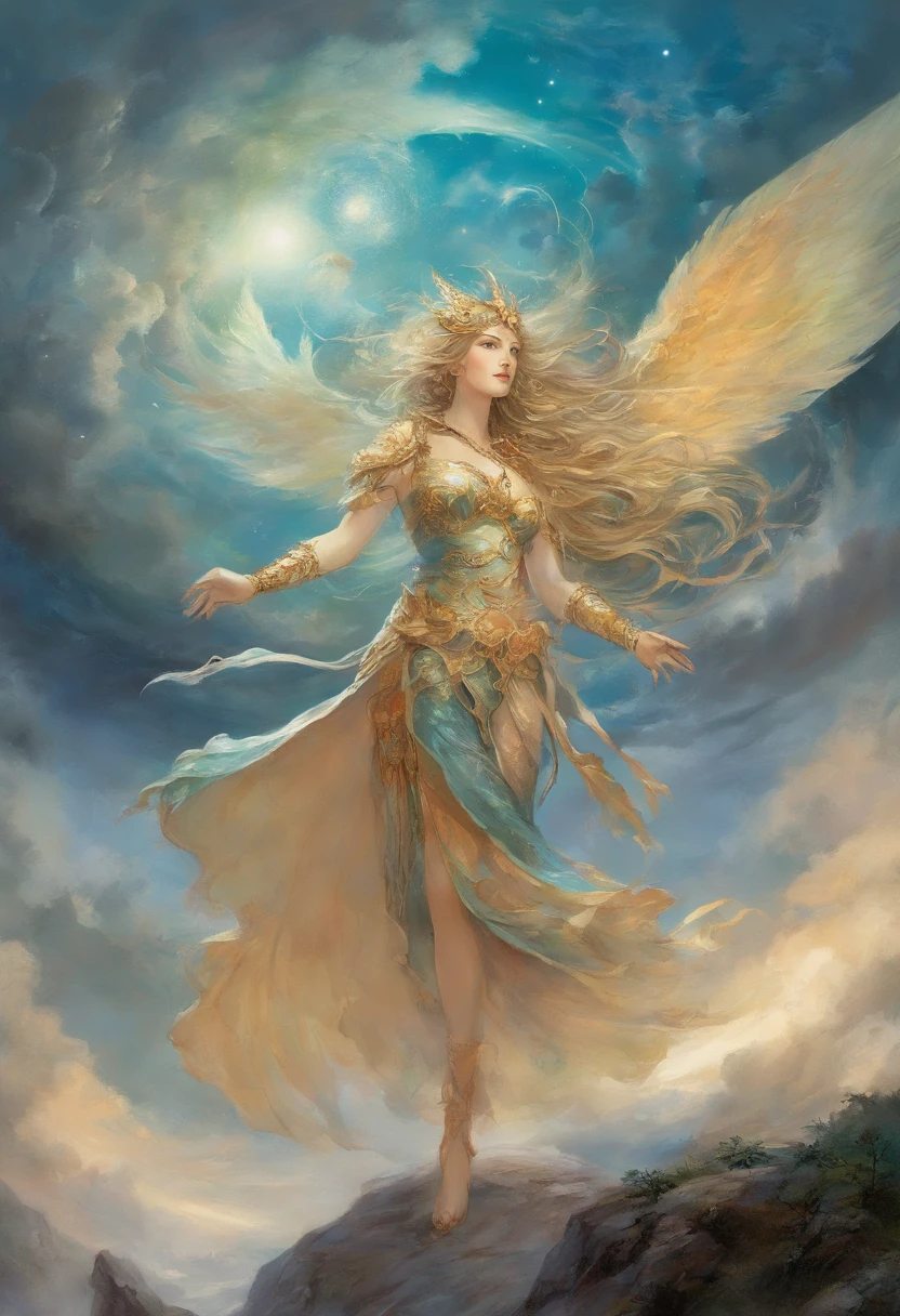 ((melhor qualidade)), ((obra-prima)), (detalhado), ((nua)), succubus sedutora, ethereal beauty, empoleirada em uma nuvem, (Fantasy Illustration: 1.3), olhar encantador, pose cativante, asas delicadas, charme sobrenatural, mystical sky, (Luis Royo:1.2), (Yoshitaka Amano:1.1), noite de luar, cores suaves, (paisagem de nuvens detalhada:1.3), (alta resolução:1.2)