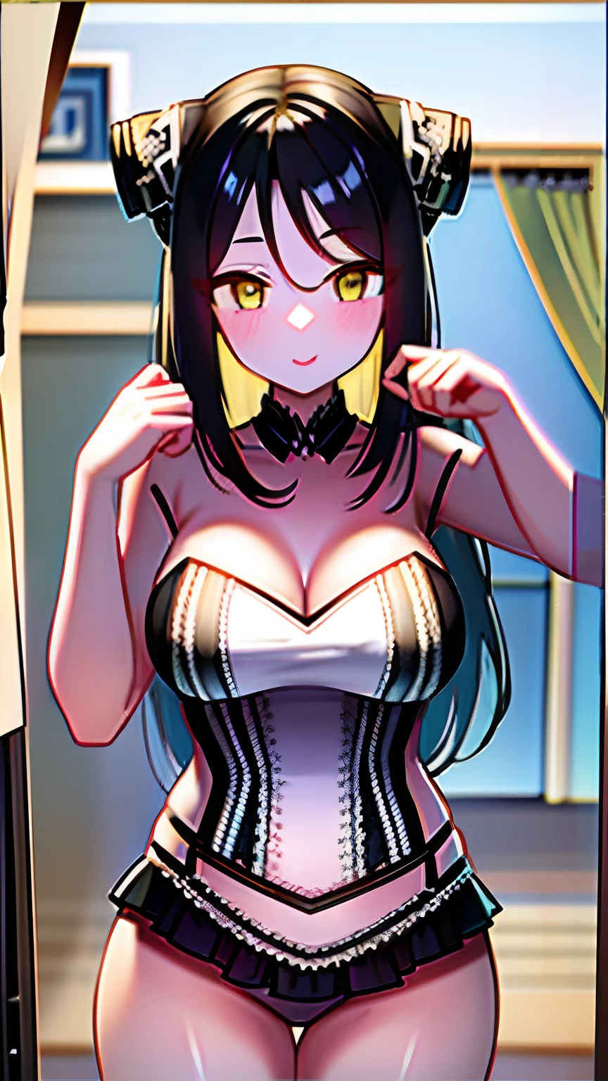 A cute girl in bunny girl lingerie
