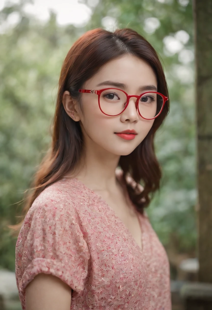 Red-rimmed glasses,Japan Girl,Y shirt