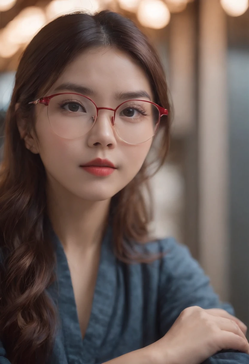 Red-rimmed glasses,Japan Girl,Y shirt