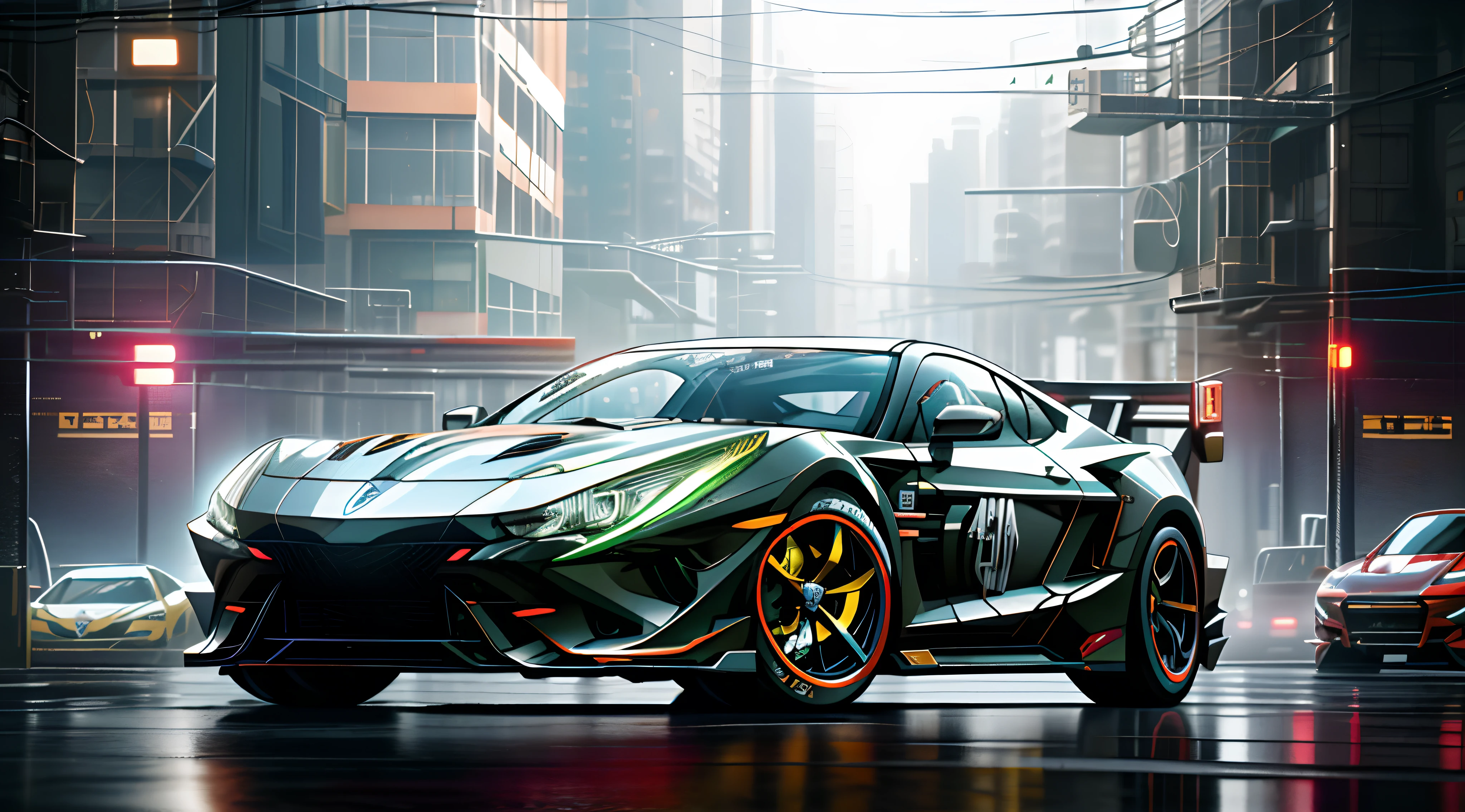 style of anime4 K, Badass anime 8 K, digital cyberpunk anime, anime cyberpunk, octane cgsociety, Anime vehicle concept, cyberpunk anime, cyberpunk anime, cyberpunk anime, Ross Tran 8 K, Digital cyberpunk - anime, Sports cars,racer,Hyper-realistic rendering