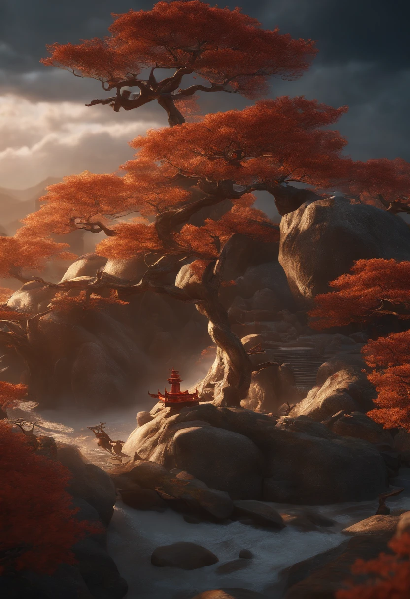 Masterpieces, high quality, rich details, Scrolls, Chinese scrolls, Floating Chinese scrolls, text scrolls, textured paper, Art and Language, Digital rendering, Antext, 3C,C4D,OC rendering, Octane rendering, Unreal Engine 5