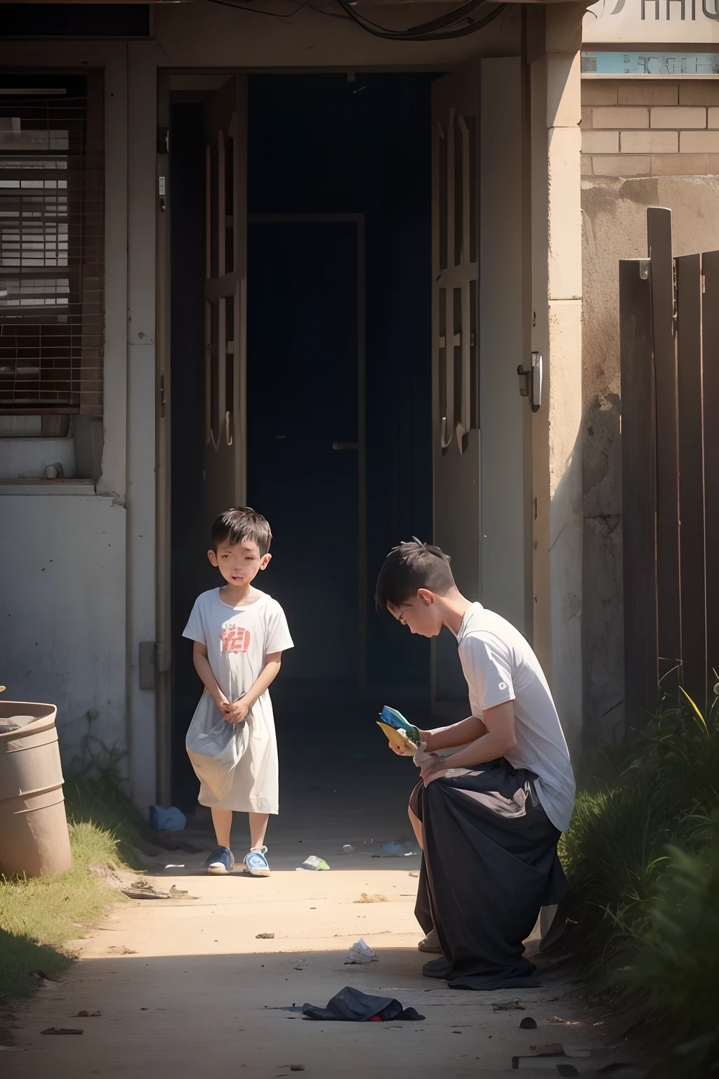 Poor orphans，Helpless，No deposit，To survive，He had to pick up garbage。