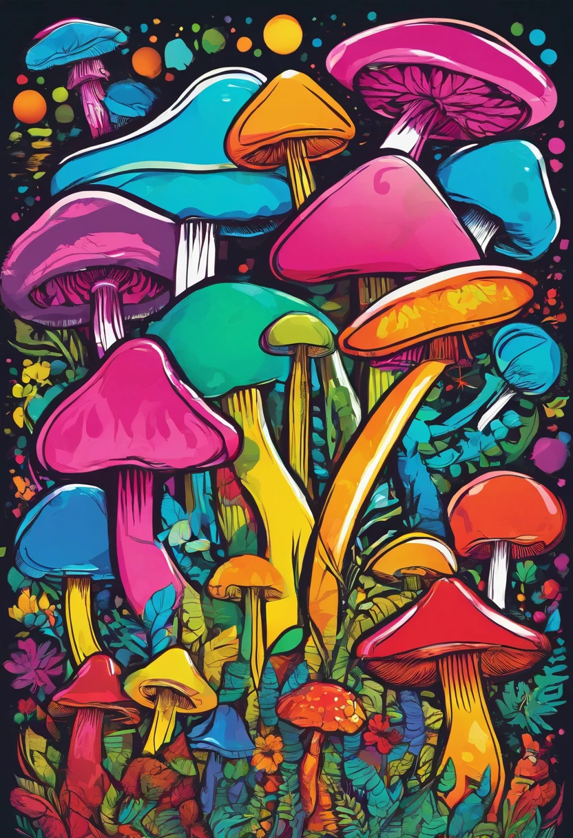 Vector mashroom art with ultra detail