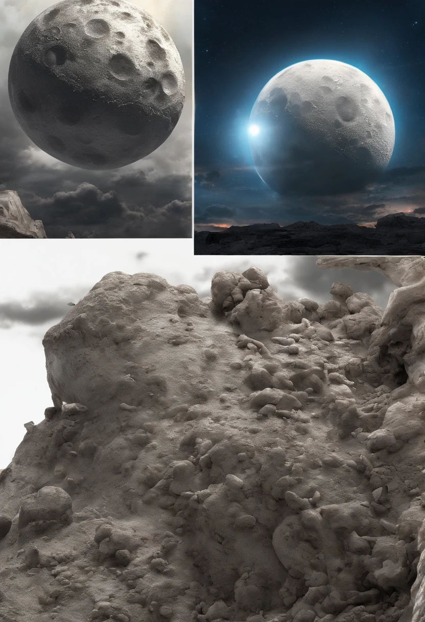 (Best quality, Masterpiece), Very high-definition realistic moon,The moon has SpongeBob and Patrick