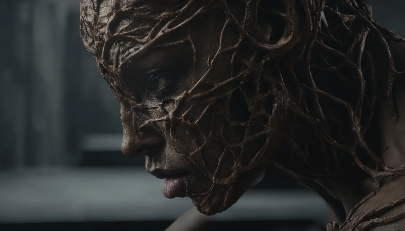 (best quality,4k,8k,highres,masterpiece:1.2),ultra-detailed,(realistic,photorealistic,photo-realistic:1.37),wood statue,flexible woman,contortionist style,circus, cinematic, detailed facial features,beautiful detailed eyes,beautiful detailed lips,elongated body,expressive pose,smooth texture of the wood,light and shadows,impressive perspective,distorted proportions,vivid colors,sharp focus,physically-based rendering,atmospheric lighting,cinematic colors,warm and earthy tones,eye-catching contrast,fine lines in the muscles,symmetrical balance,artistic composition,meaningful expression,emotional storytelling.