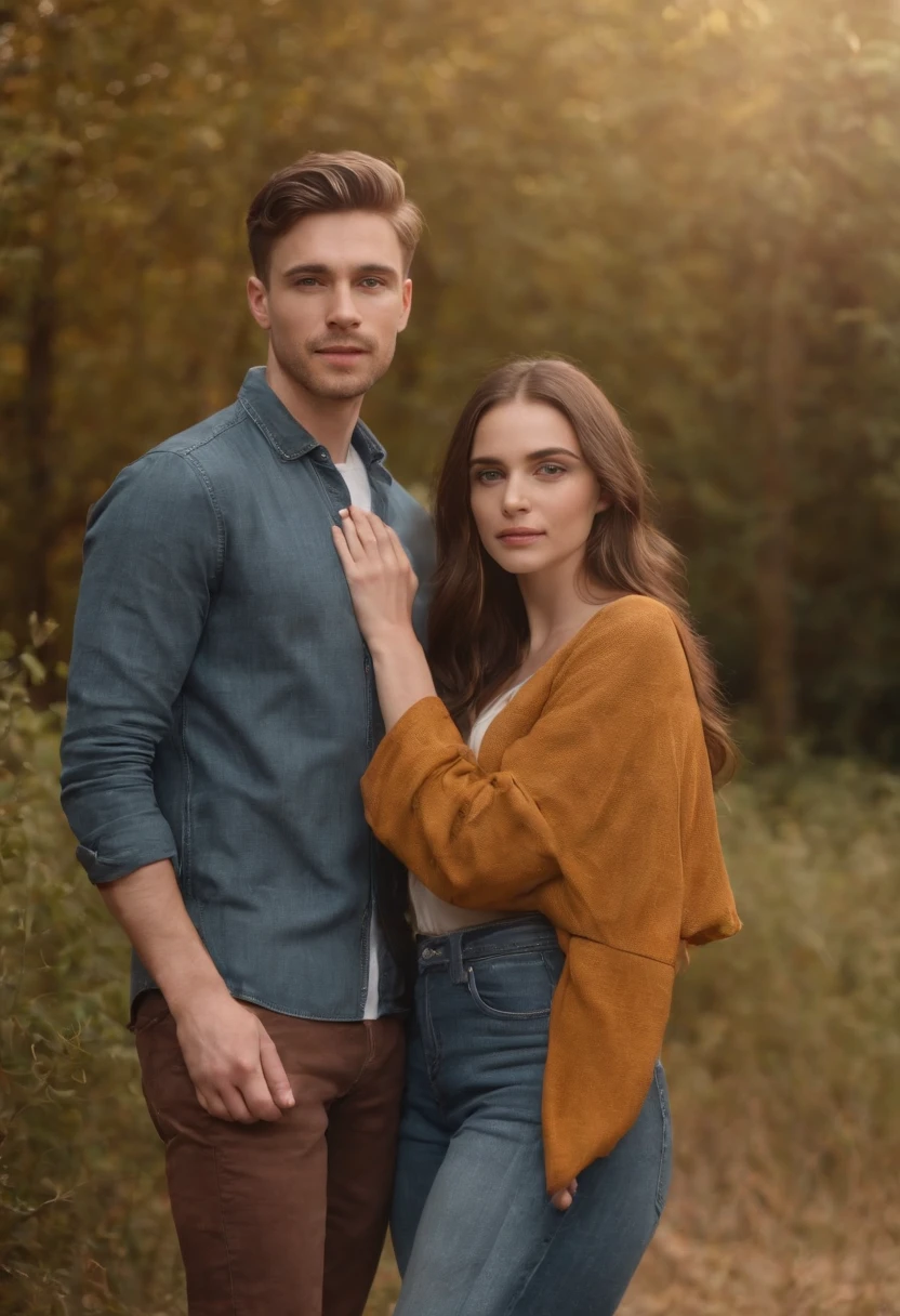 (high quality image), (8k image) of a young couple, Sarah and David, (in the photo they are full body)