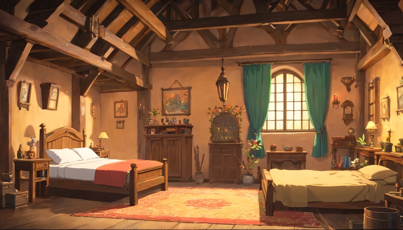 medieval room,bedroom,Industrial-style,natta