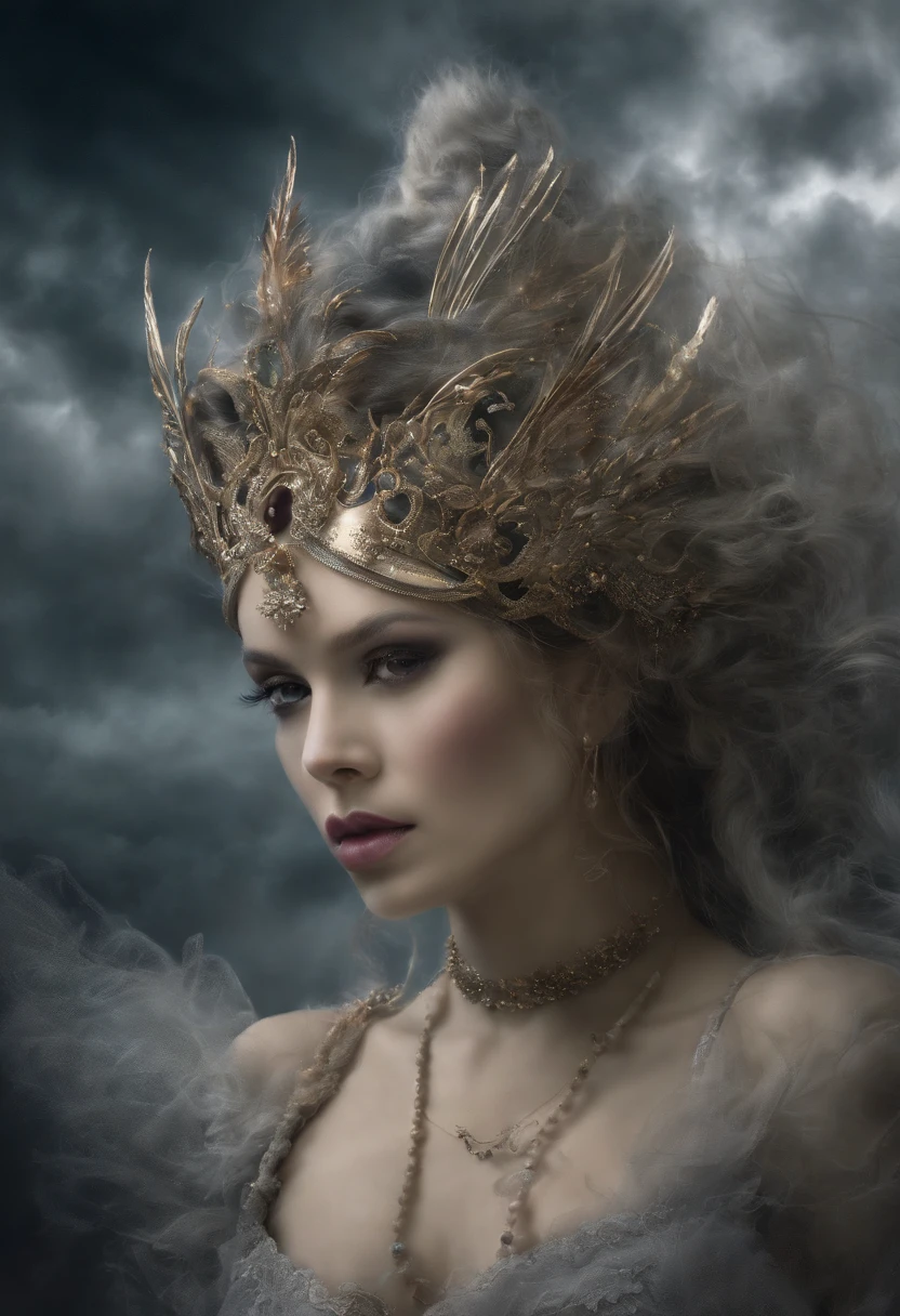 ((melhor qualidade)), ((obra-prima)), (detalhado), ((nua)), succubus sedutora, ethereal beauty, empoleirada em uma nuvem, (Fantasy Illustration: 1.3), olhar encantador, pose cativante, asas delicadas, charme sobrenatural, mystical sky, (Luis Royo:1.2), (Yoshitaka Amano:1.1), noite de luar, cores suaves, (paisagem de nuvens detalhada:1.3), (alta resolução:1.2)