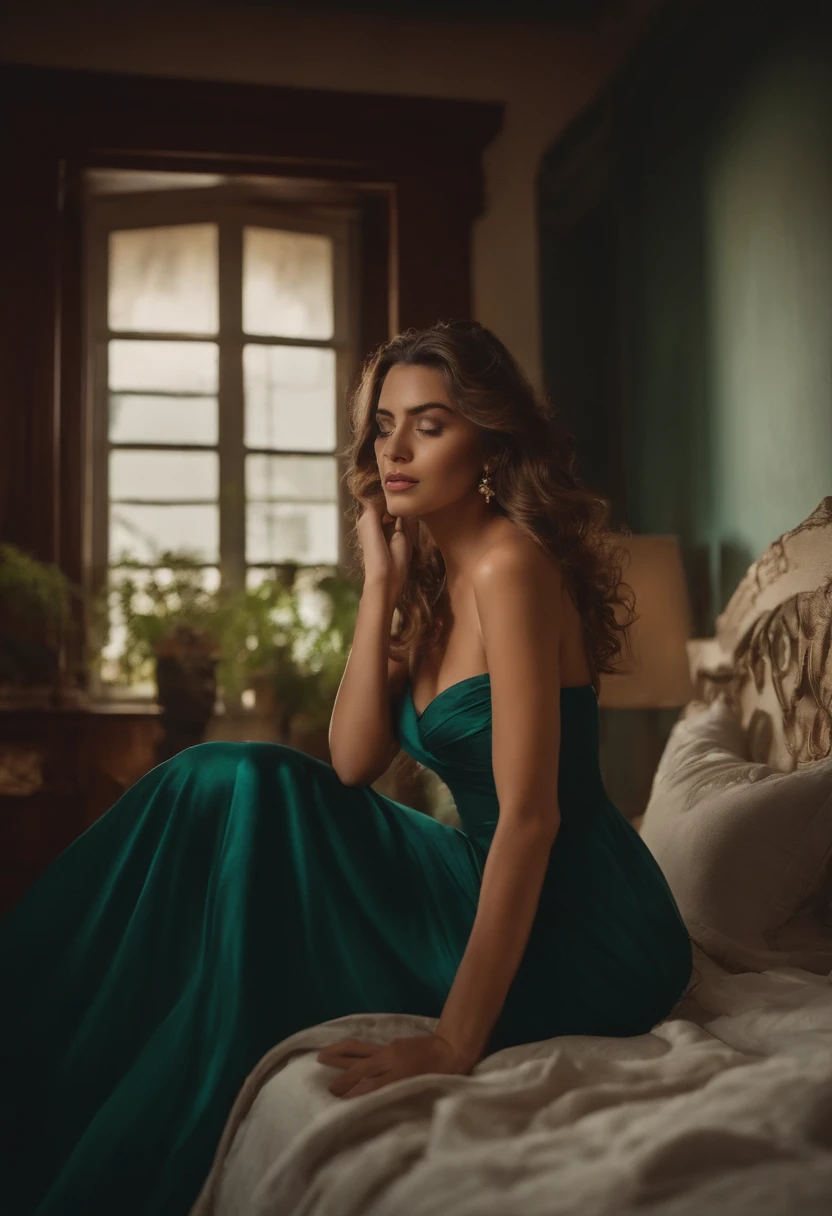 Generar un hiperrealista, high resolusion (4K o superior) Retrato e imagen de cuerpo entero de un ser humano. The subject must be a woman in her 20s., con cabello moreno ondulado de longitud media, Ojos verde esmeralda, y un ligero tono de piel oliva. Ella debe estar vestida con un atuendo casual elegante., que consiste en una blusa blanca, Pantalones sastre negros, y zapatos negros pulidos. Ella debe colocarse en un lugar bien iluminado, Ajuste de luz natural con un fondo borroso para enfocar el sujeto. Lighting should be soft but directional, coming from a 45-degree angle to create a Rembrandt lighting effect on your face. Your expression should be confident and attractive., con una sonrisa genuina que muestra sus dientes ligeramente. The style must be photorealistic to the point that the generated image must be indistinguishable from a high-quality photograph... Por favor, Pay close attention to textures and fine details such as skin pores, mechones individuales de cabello, y la tela de su ropa. The image should look as if it was taken by a high-end DSLR camera with a fixed lens.