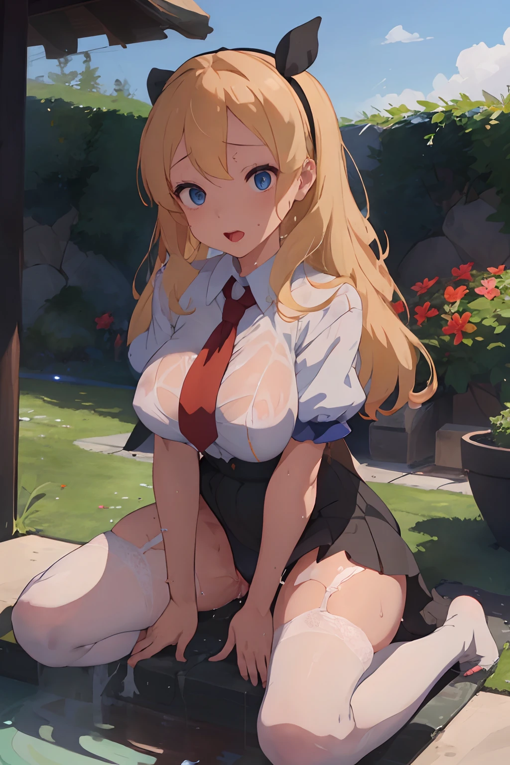 (masterpiece、top-quality;1.3)、ighly detailed、atlibrary、Black Hair Band、Blonde long hair、big breast beauty、The crotch is wet、Orgy、Rape、teats、Opening legs、tits out、Red cheeks、all-fours、barechested、I'm showing my、ssex、Insert a into your、cum on、lascivious、pass away、I'm having sex、ascending、Me、Don't be kidding、、I slapped my ass、Have sex with boys、licking out、Normal bit、I'm being poked by a dick