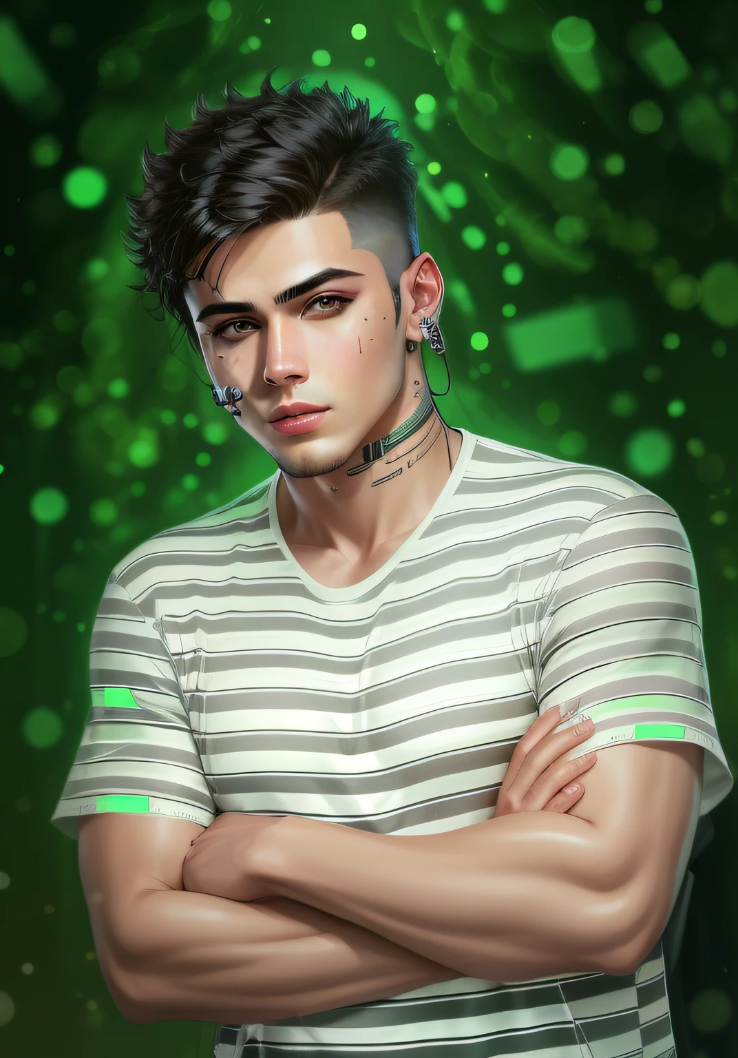 change background cyberpunk handsome boy, realistic face , 8k , ultra realistic