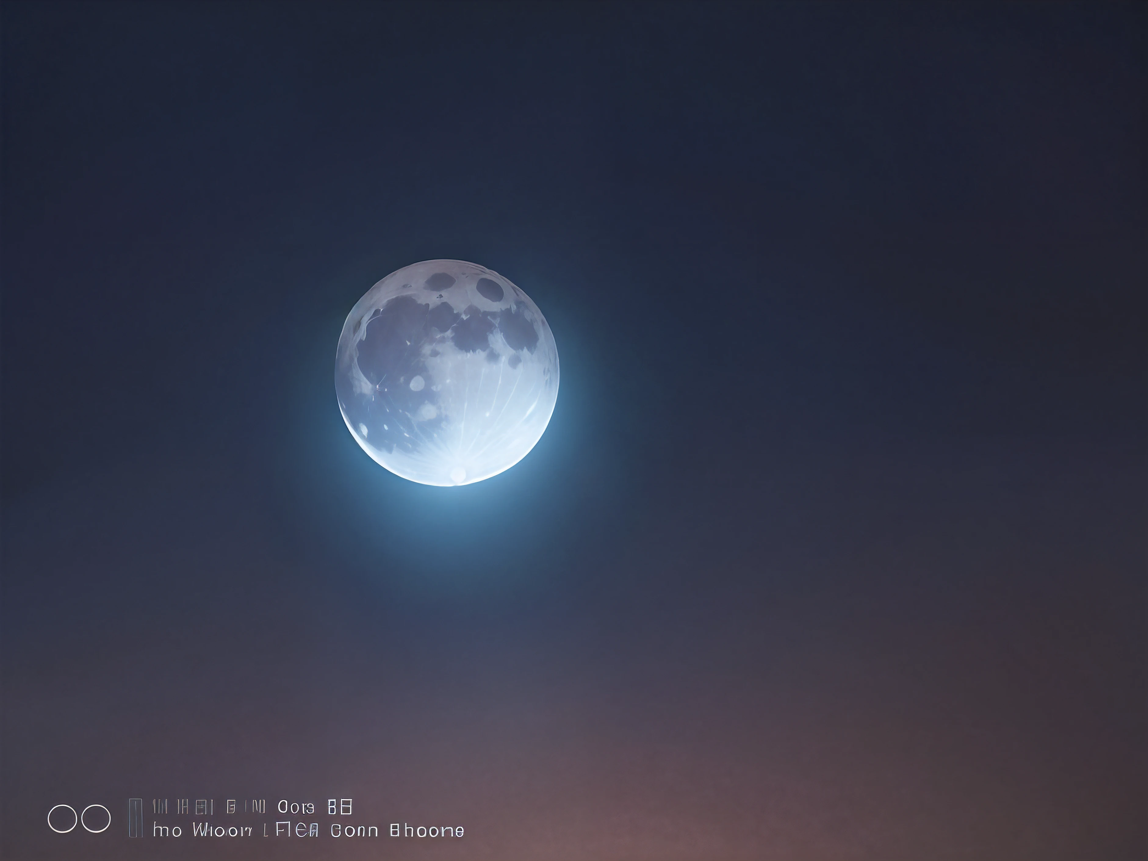 The Moon is clearly visible，The text does not change。