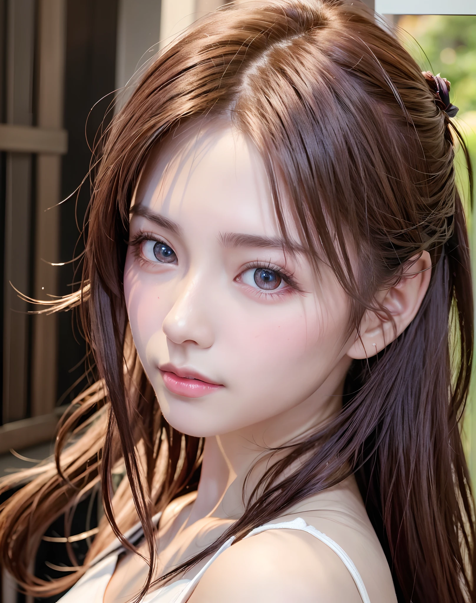 masterpiece、1 beautiful girl、A detailed eye、Puffy eyes、top-quality, 超A high resolution, (Realisticity: 1.4), OriginalPhotographs,cinematlic lighting、japanes、Super beauty、Beautiful skin、A slender、(A hyper-realistic)、(hight resolution)、(8K)、(ighly detailed)...