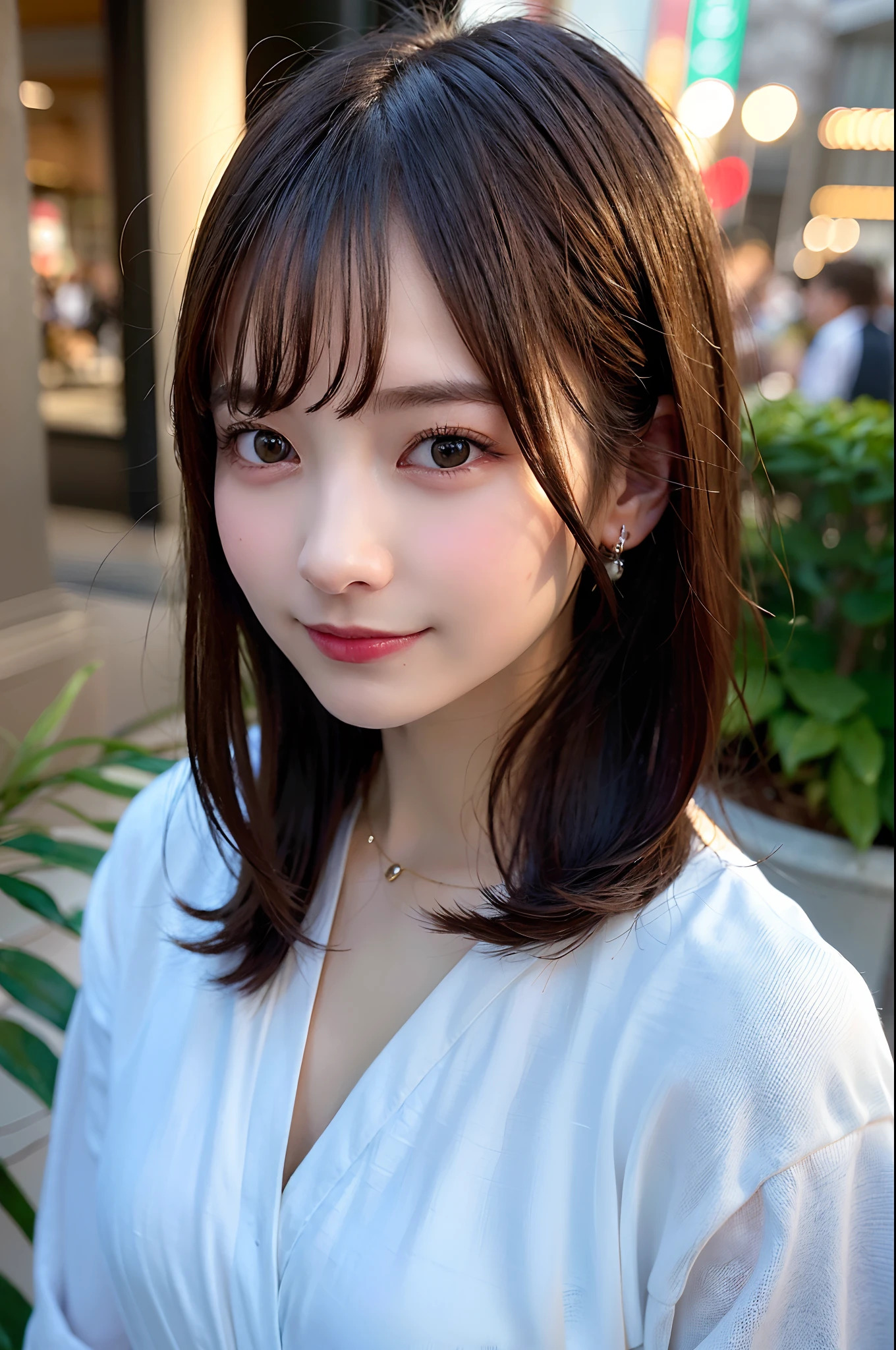 (top-quality、8K、32K、masuter piece、nffsw:1.2)、Bery short hair、profile、(slim figure:1.2)、(s lips) 、、Kimono、huge tit、二重まぶた、shinny skin、Realistic rays、mare、beauitful face、(A smile:1.3)、crouching down、(From above:1.2)、(a closeup:1.4)、blurry backround、(Front Focus)、(Dark: 1.6)、Fantasy Art、photoRealstic、Professional Lighting、extra detailed face、Award-winning、deep-shadows、