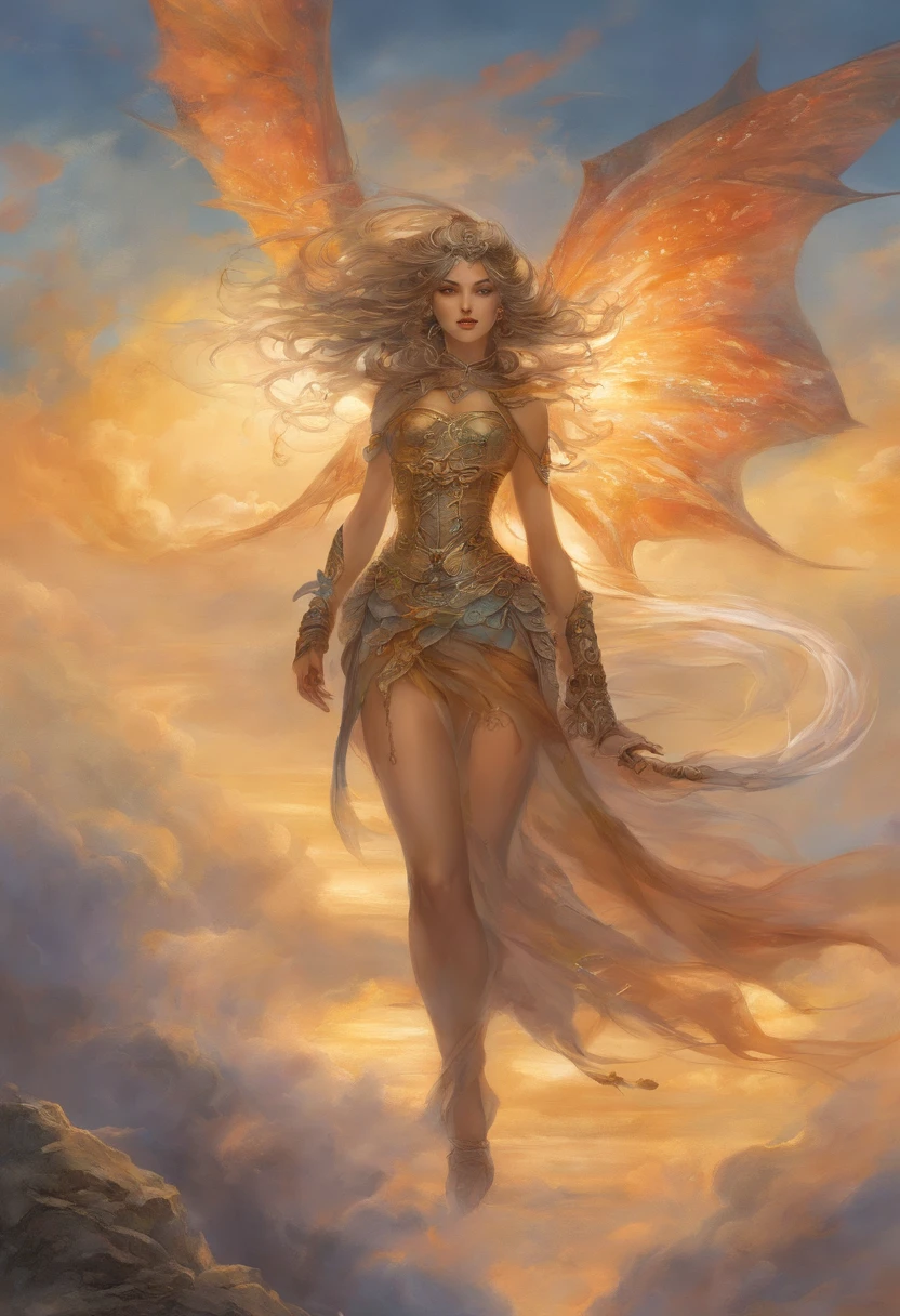 ((melhor qualidade)), ((obra-prima)), (detalhado), ((nua)), succubus sedutora, ethereal beauty, empoleirada em uma nuvem, (Fantasy Illustration: 1.3), olhar encantador, pose cativante, asas delicadas, charme sobrenatural, mystical sky, (Luis Royo:1.2), (Yoshitaka Amano:1.1), noite de luar, cores suaves, (paisagem de nuvens detalhada:1.3), (alta resolução:1.2)