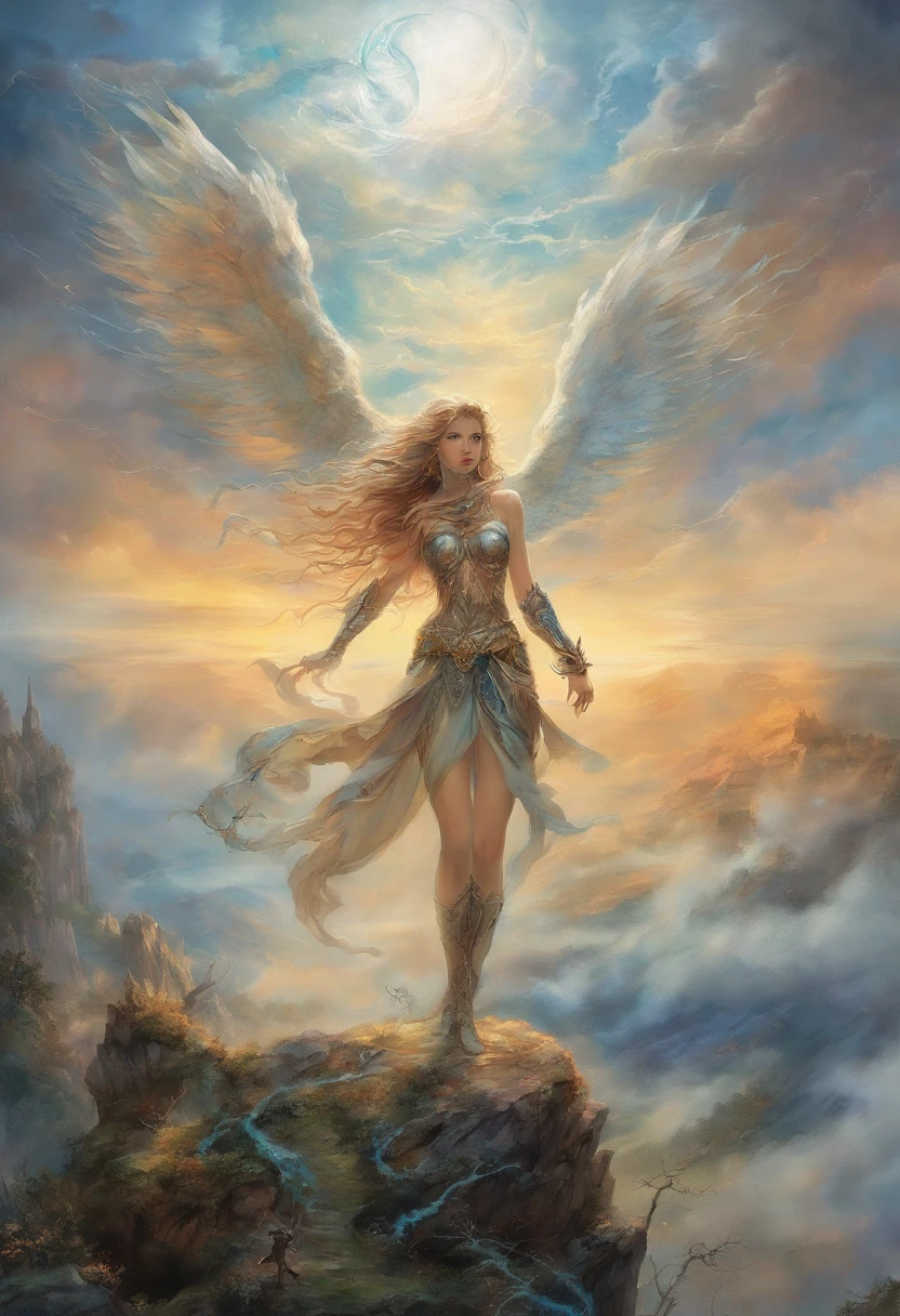 ((melhor qualidade)), ((obra-prima)), (detalhado), ((nua)), succubus sedutora, ethereal beauty, empoleirada em uma nuvem, (Fantasy Illustration: 1.3), olhar encantador, pose cativante, asas delicadas, charme sobrenatural, mystical sky, (Luis Royo:1.2), (Yoshitaka Amano:1.1), noite de luar, cores suaves, (paisagem de nuvens detalhada:1.3), (alta resolução:1.2)