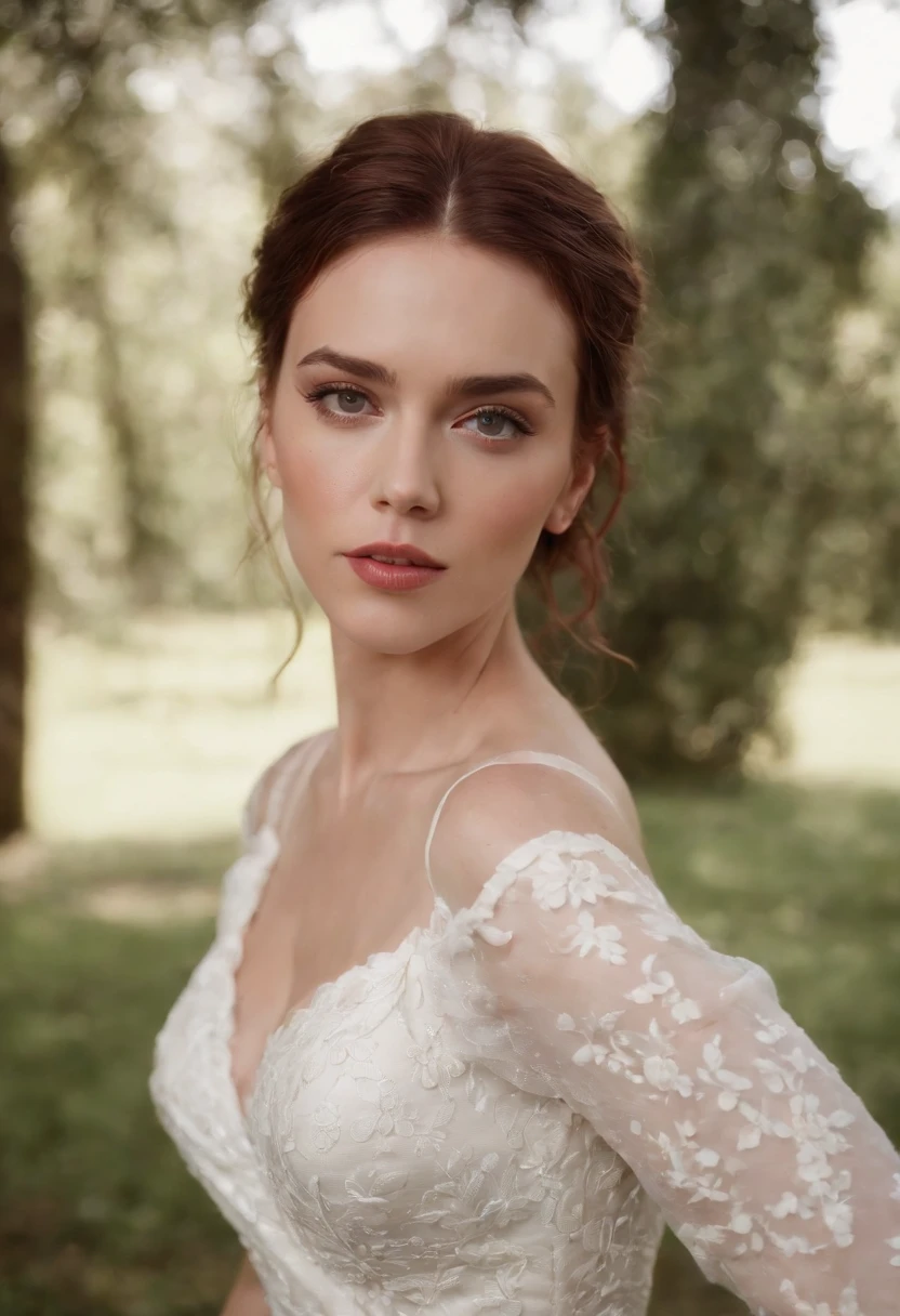 en chemise blanche debout dans un parc, Bilal Kuytul, Conception du logo, fusion entre Scarlett Johansson et Katy Perry