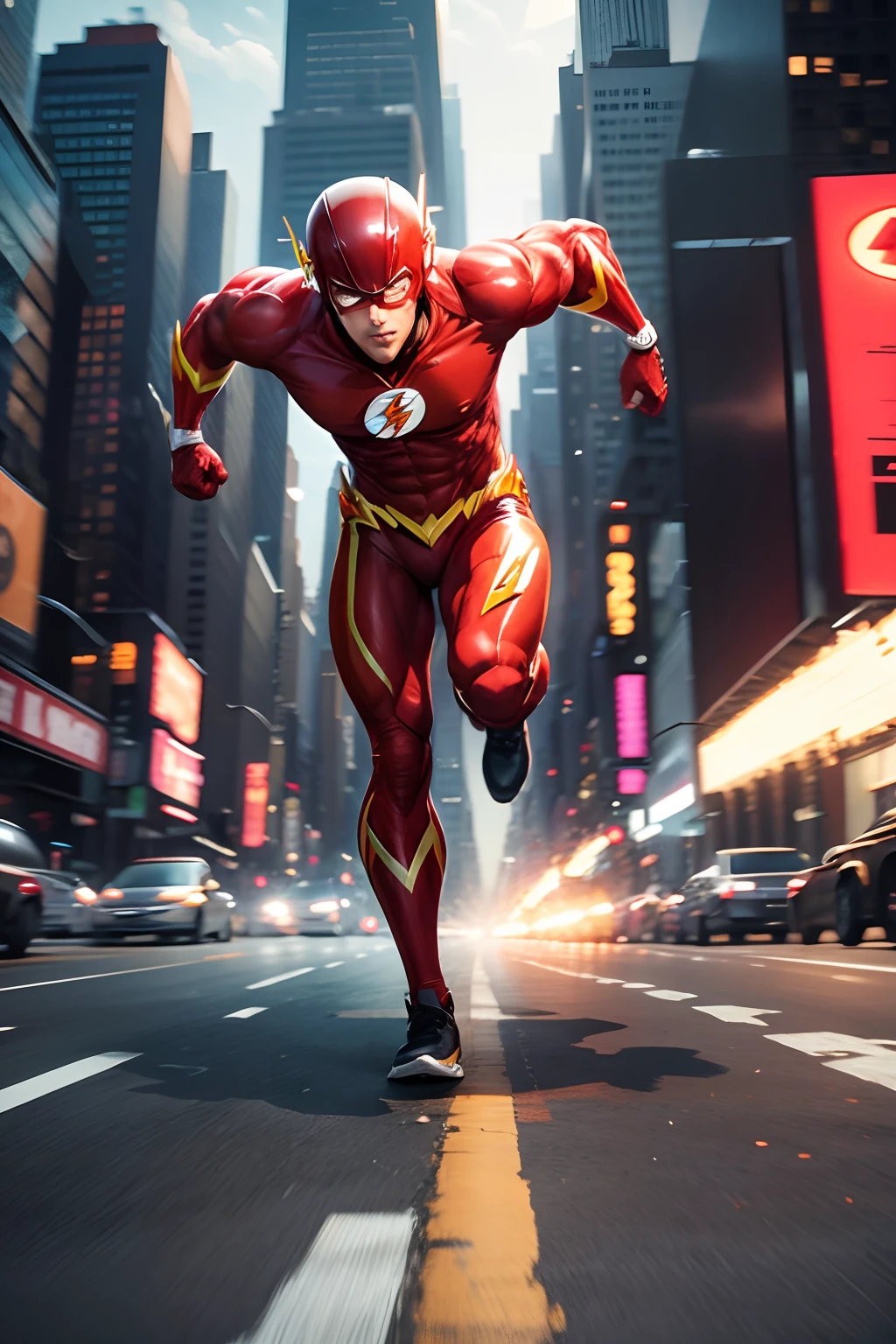 the flash from dc comics, full body::1, alex ross art, (alex ross style:0.5), alex ross art style, alex ross, speed, 4k, raw photo, best quality, masterpiece, ultra high res, (photorealistic:1.4), two hands, chinese traditional ink style, dynamic movement, dynamic pose, movement, Amazing Vector in oil painting environmental art cinematic, diorama, intricate detail, solo --auto --s2