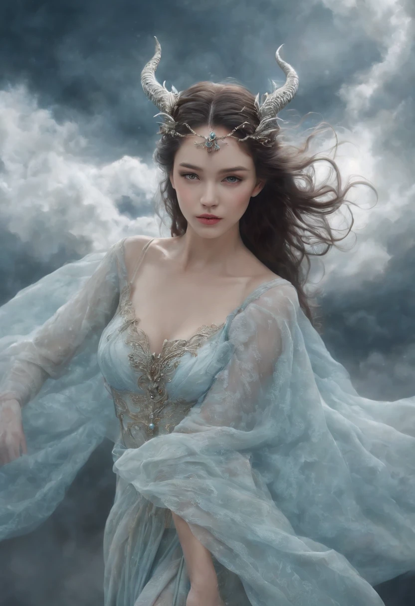 ((melhor qualidade)), ((obra-prima)), (detalhado), ((nua)), succubus sedutora, ethereal beauty, empoleirada em uma nuvem, (Fantasy Illustration: 1.3), olhar encantador, pose cativante, asas delicadas, charme sobrenatural, mystical sky, (Luis Royo:1.2), (Yoshitaka Amano:1.1), noite de luar, cores suaves, (paisagem de nuvens detalhada:1.3), (alta resolução:1.2)
