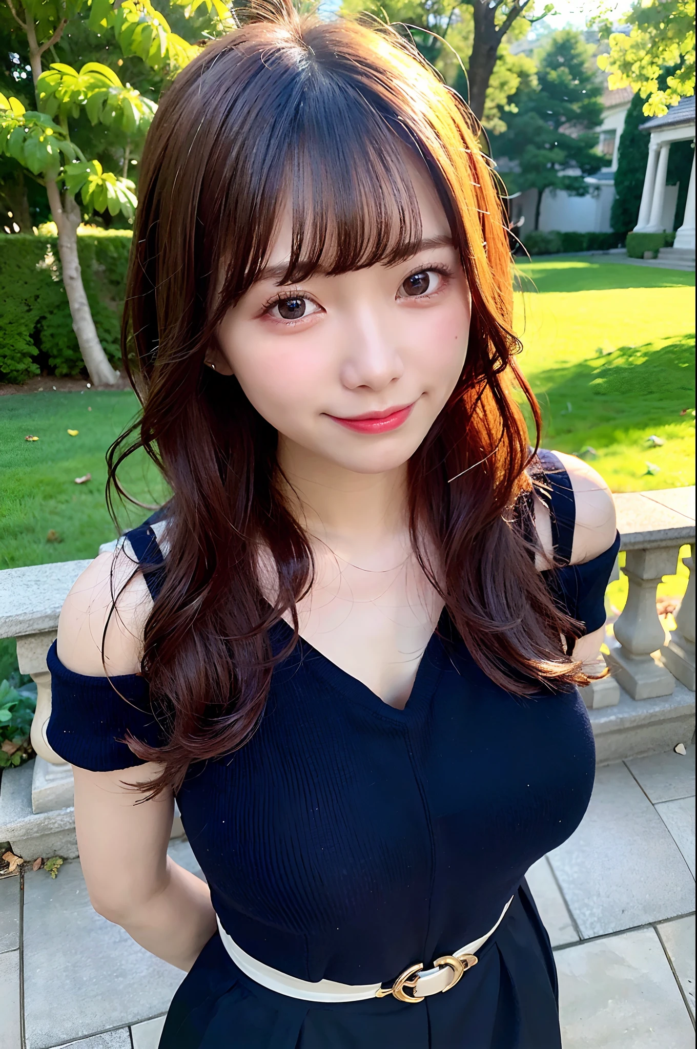 (top-quality、8K、32K、masuter piece、nffsw:1.2)、Bery short hair、profile、(slim figure:1.2)、(s lips) 、、Red off-shoulder knit、Colossal tits、二重まぶた、shinny skin、Realistic rays、mare、beauitful face、(A smile:1.3)、crouching down、(From above:1.2)、(a closeup:1.4)、blurry backround、(Front Focus)、(Dark: 1.6)、Fantasy Art、photoRealstic、Professional Lighting、extra detailed face、Award-winning、deep-shadows、