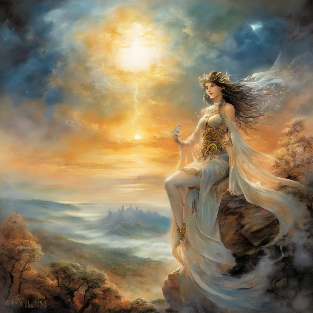((melhor qualidade)), ((obra-prima)), (detalhado), ((nua)), succubus sedutora, ethereal beauty, empoleirada em uma nuvem, (Fantasy Illustration: 1.3), olhar encantador, pose cativante, asas delicadas, charme sobrenatural, mystical sky, (Luis Royo:1.2), (Yoshitaka Amano:1.1), noite de luar, cores suaves, (paisagem de nuvens detalhada:1.3), (alta resolução:1.2)