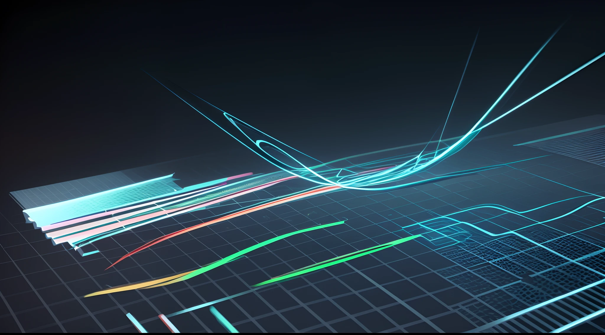 Engaging 3D visualization featuring stunning graphs、glinting