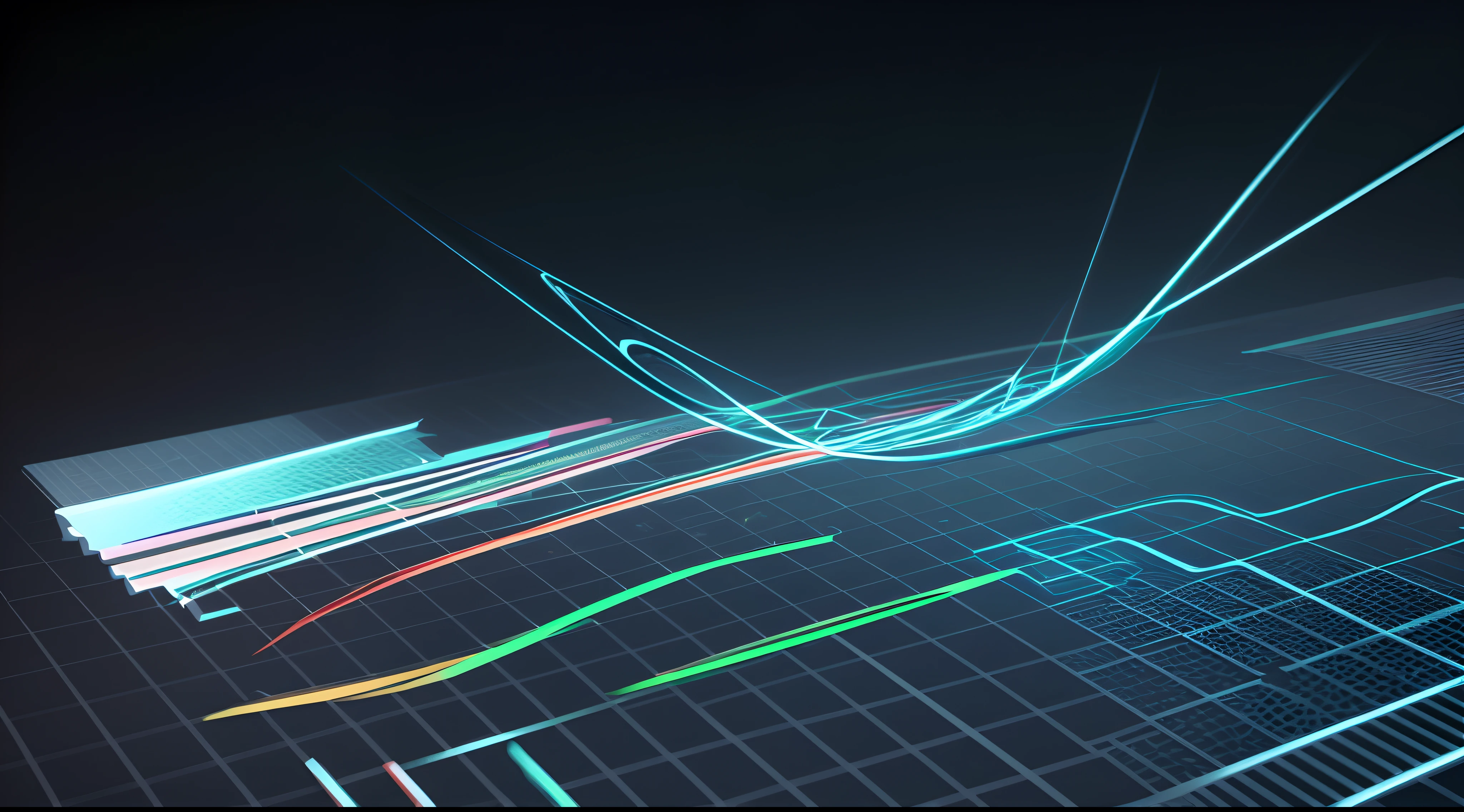 Engaging 3D visualization featuring stunning graphs、glinting