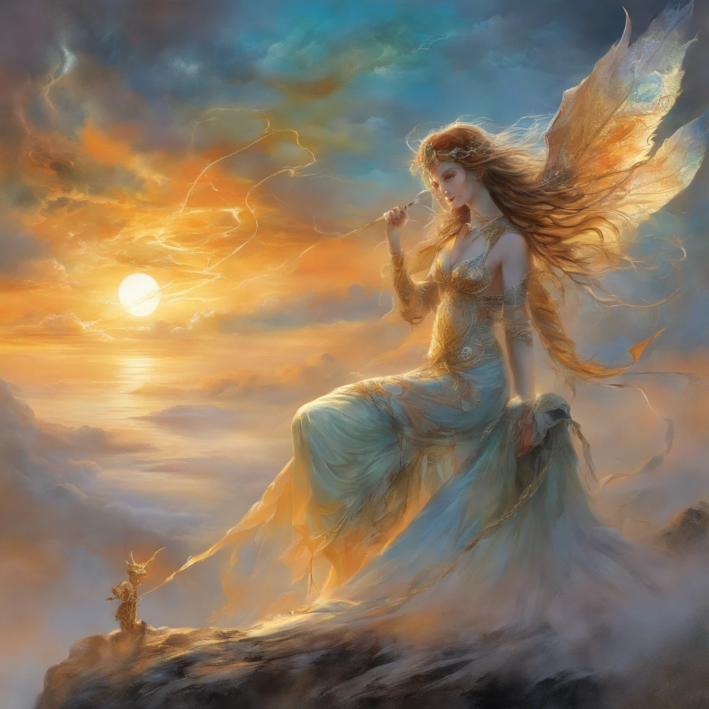((melhor qualidade)), ((obra-prima)), (detalhado), ((nua)), succubus sedutora, ethereal beauty, empoleirada em uma nuvem, (Fantasy Illustration: 1.3), olhar encantador, pose cativante, asas delicadas, charme sobrenatural, mystical sky, (Luis Royo:1.2), (Yoshitaka Amano:1.1), noite de luar, cores suaves, (paisagem de nuvens detalhada:1.3), (alta resolução:1.2)