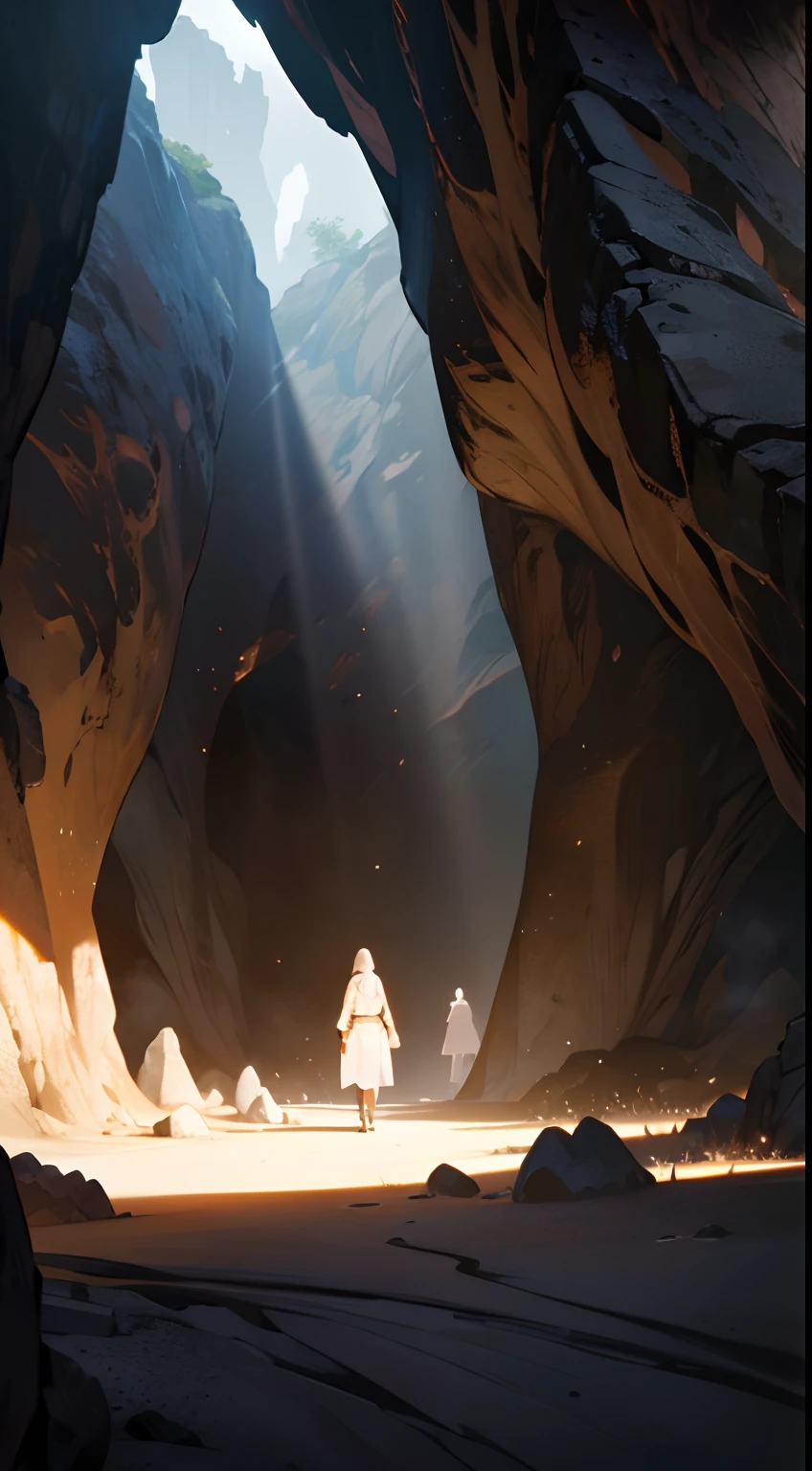 (tmasterpiece,high resolution,ultra - detailed:1.0),Extremely detailed,game CG,Unity 8k wallpaper,Complicated details, (dark cave,karst cave,Deep in the cave),Dim light,color difference, Depth of field,dramatic shadow, Ray tracing, Best quality, Cinematic lighting, offcial art,