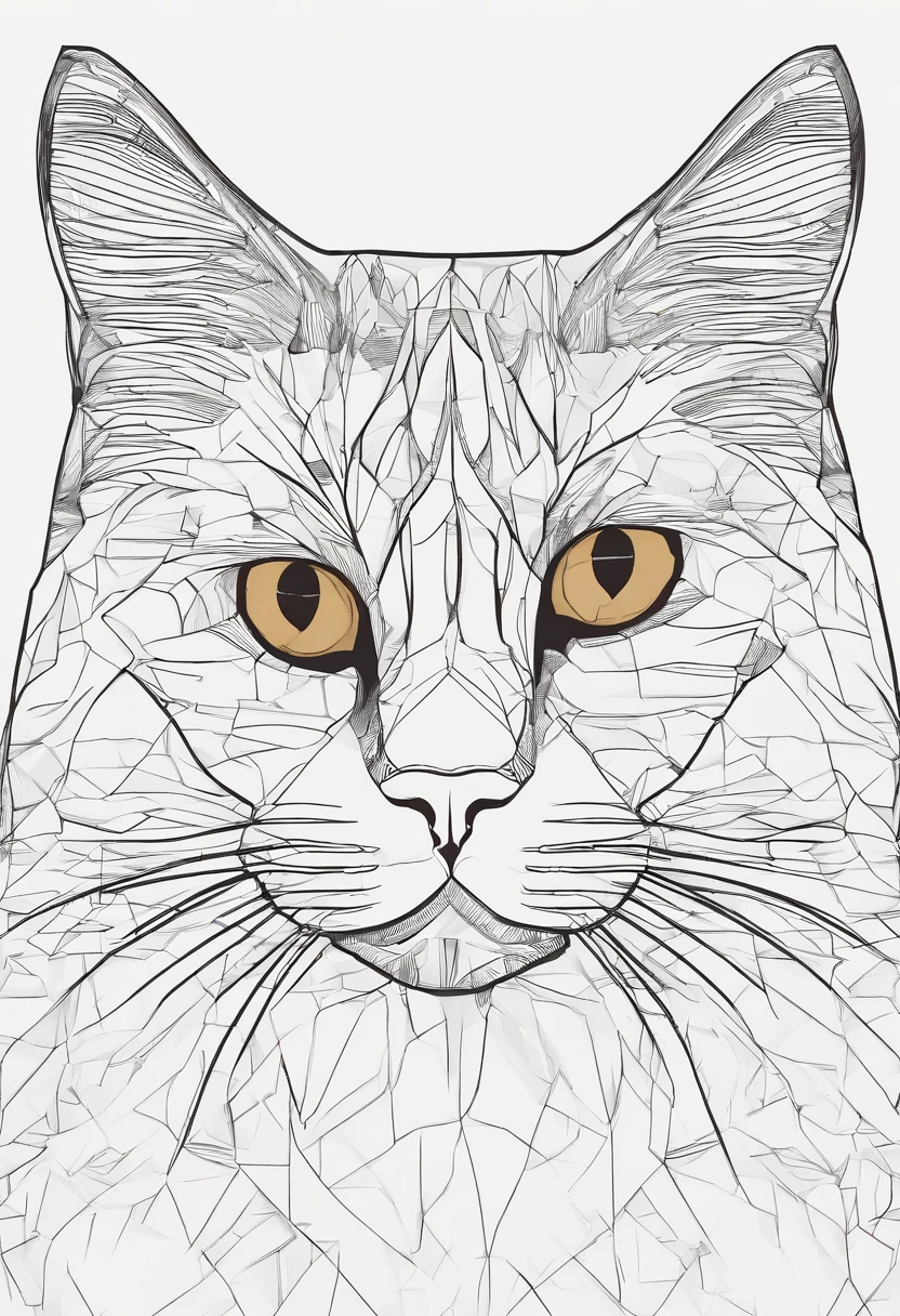 um gato , sentado , frente