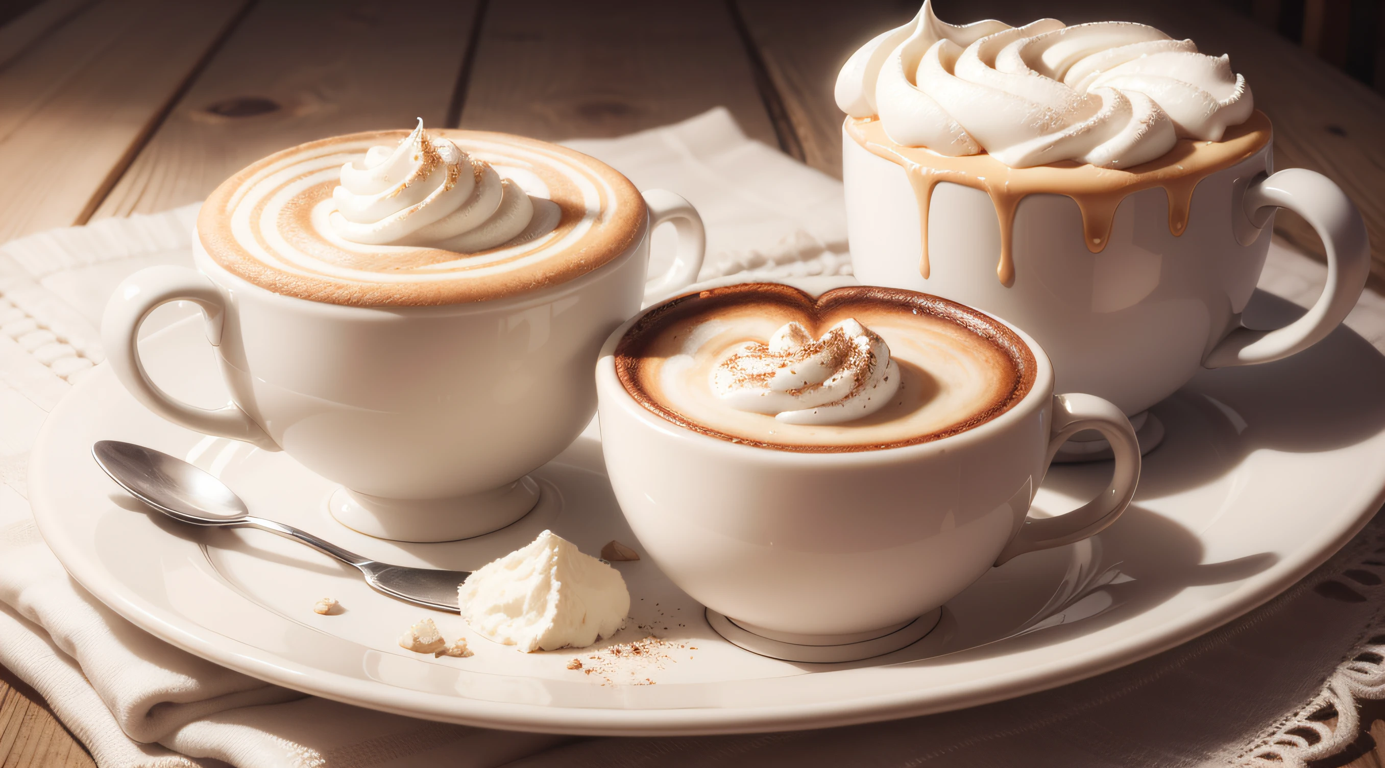 Creamy and delicious beautiful Cappucino, masterpiece,