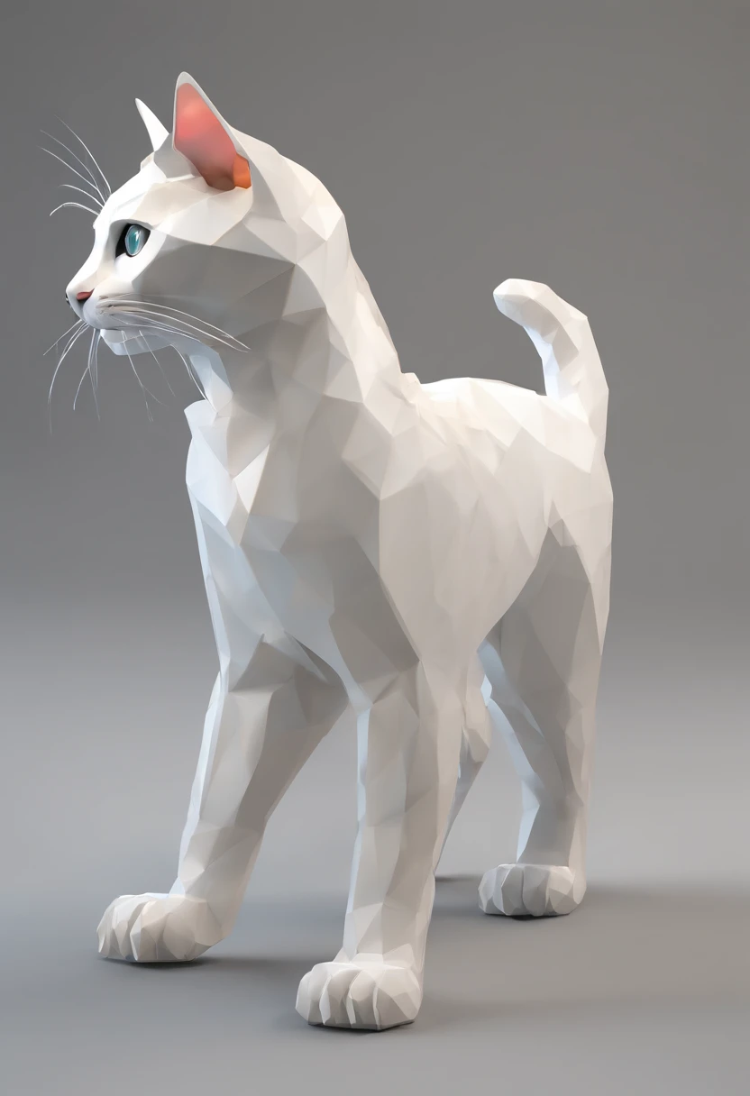 um gatinho branco, fundo preto