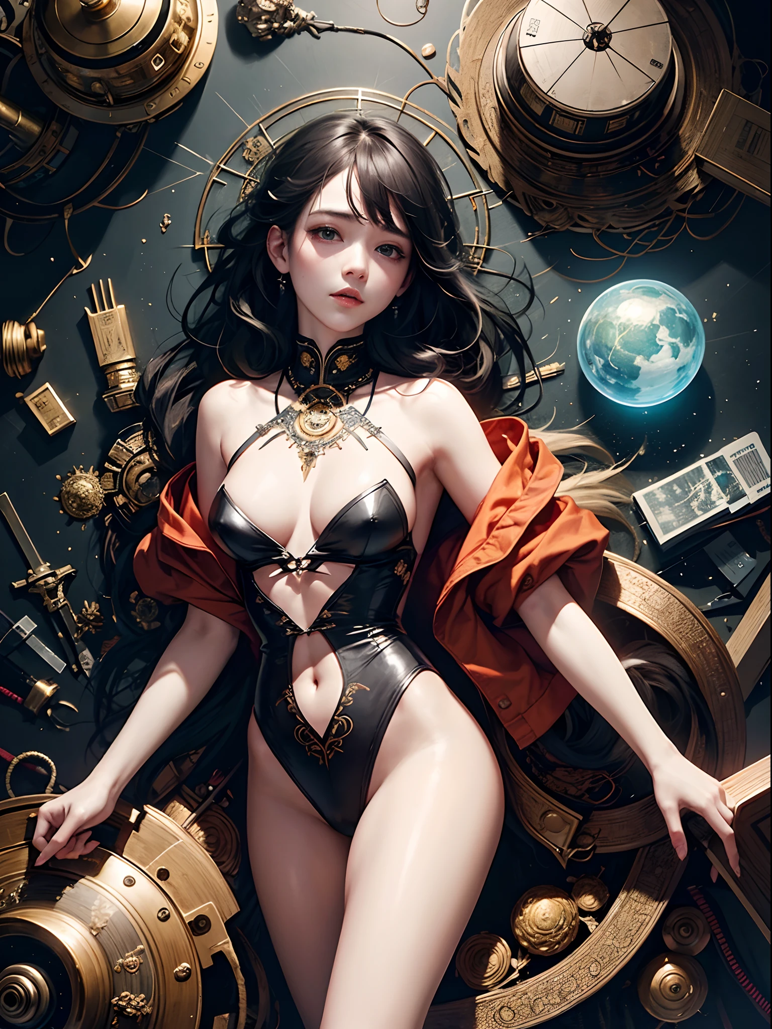 official art, unity 8k wallpaper, ultra detailed, beautiful and aesthetic, masterpiece, best quality, (zentangle, mandala, tangle, entangle), (fractal art:1.3) , 1girl, extremely detailed, dynamic angle, cowboyshot, the most beautiful form of chaos, elegant, a brutalist designed, vivid colours, romanticism, by james jean, roby dwi antono, ross tran, francis bacon, michal mraz, adrian ghenie, petra cortright, gerhard richter, takato yamamoto, ashley wood, atmospheric, ecstasy of musical notes, streaming musical notes visible