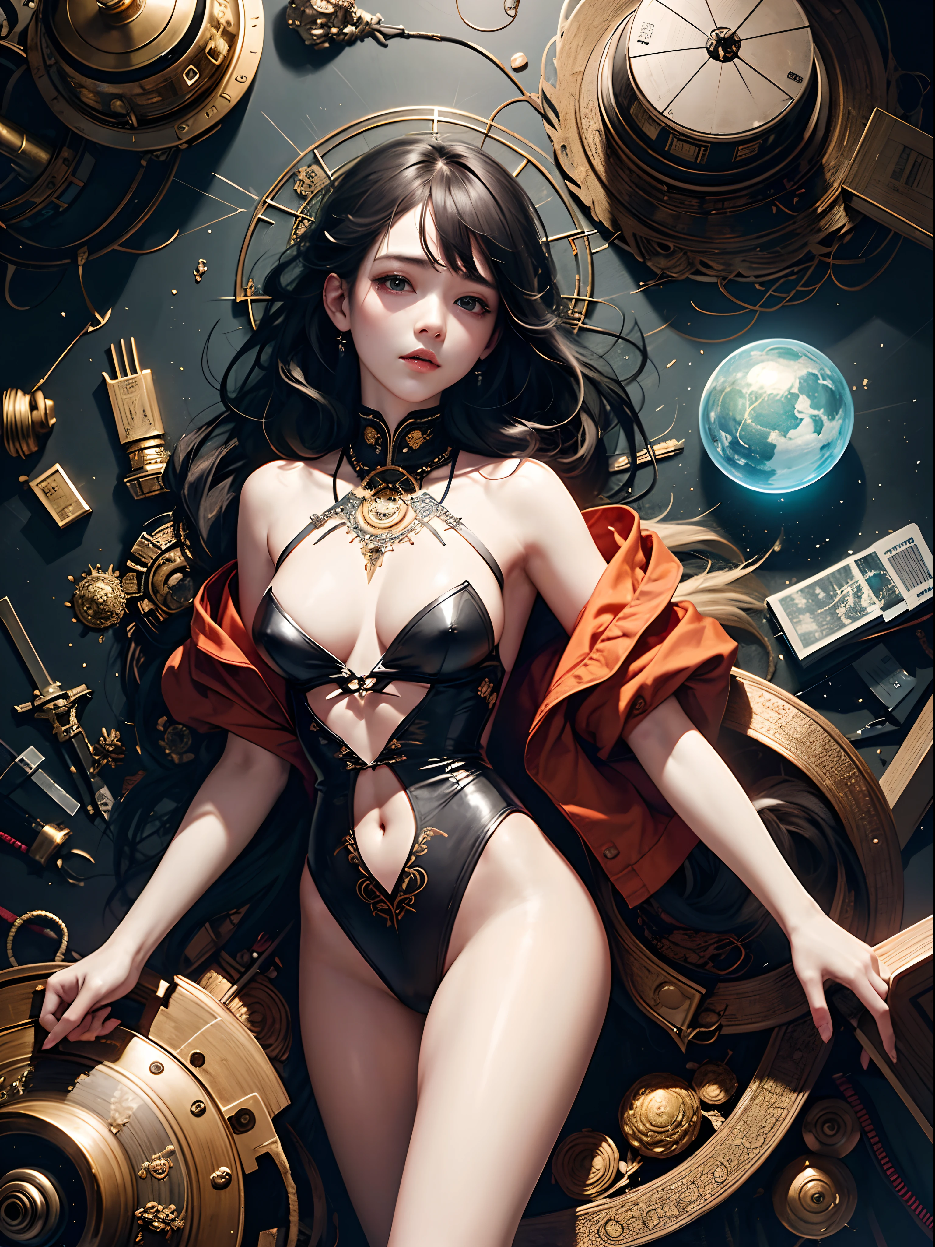 official art, unity 8k wallpaper, ultra detailed, beautiful and aesthetic, masterpiece, best quality, (zentangle, mandala, tangle, entangle), (fractal art:1.3) , 1girl, extremely detailed, dynamic angle, cowboyshot, the most beautiful form of chaos, elegant, a brutalist designed, vivid colours, romanticism, by james jean, roby dwi antono, ross tran, francis bacon, michal mraz, adrian ghenie, petra cortright, gerhard richter, takato yamamoto, ashley wood, atmospheric, ecstasy of musical notes, streaming musical notes visible