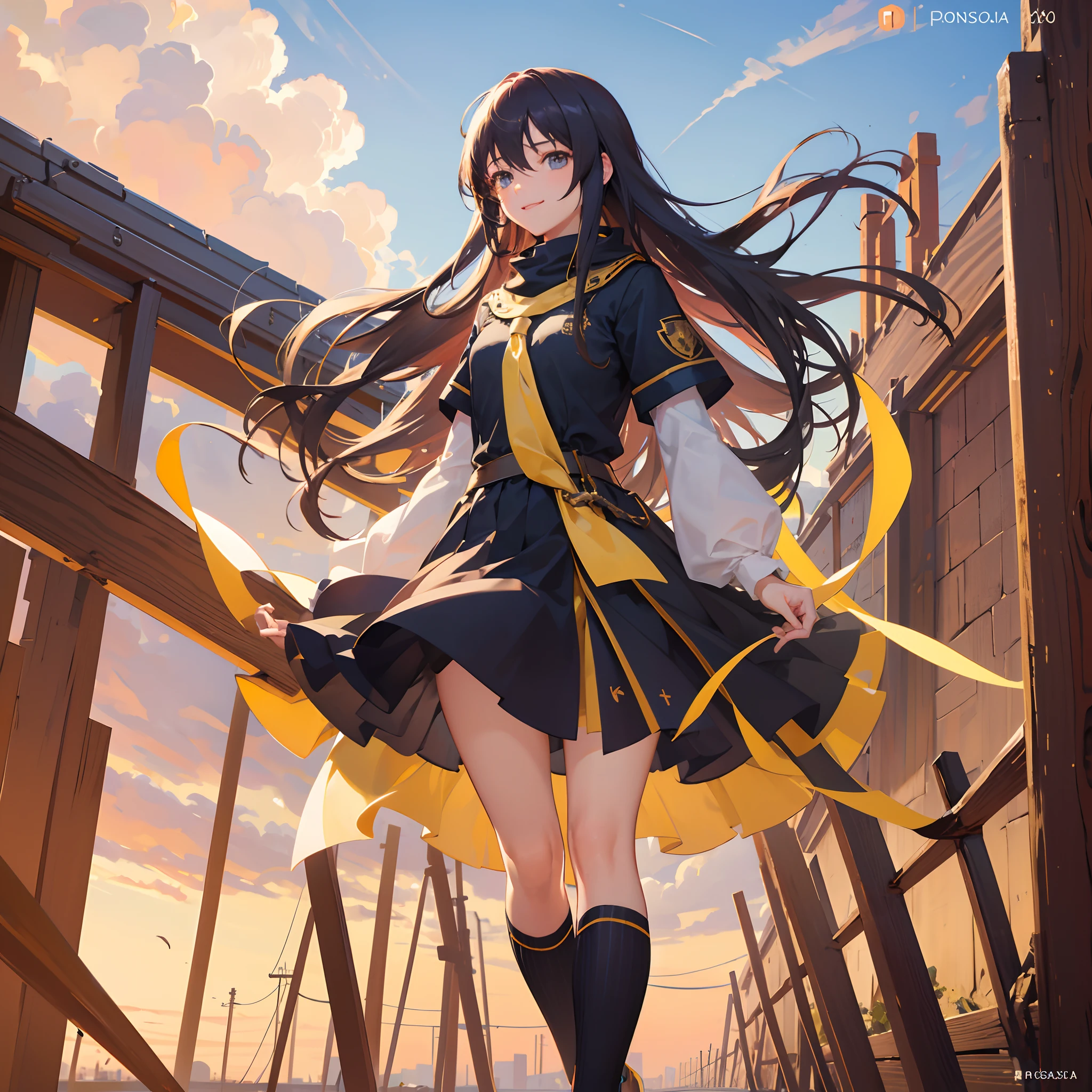 Megurine luka , 1 girl , Colegiala , beautiful girl, vocaloid, 16 yeainando entre cerezos , Clothes and hair moving in the wind , proporciones corporales correctas , hermosa sonrisa , calidad de imagen ultra 8k , obra maestra , detalles perfectos , viendo hacia el espectador con sonrisa encantadora