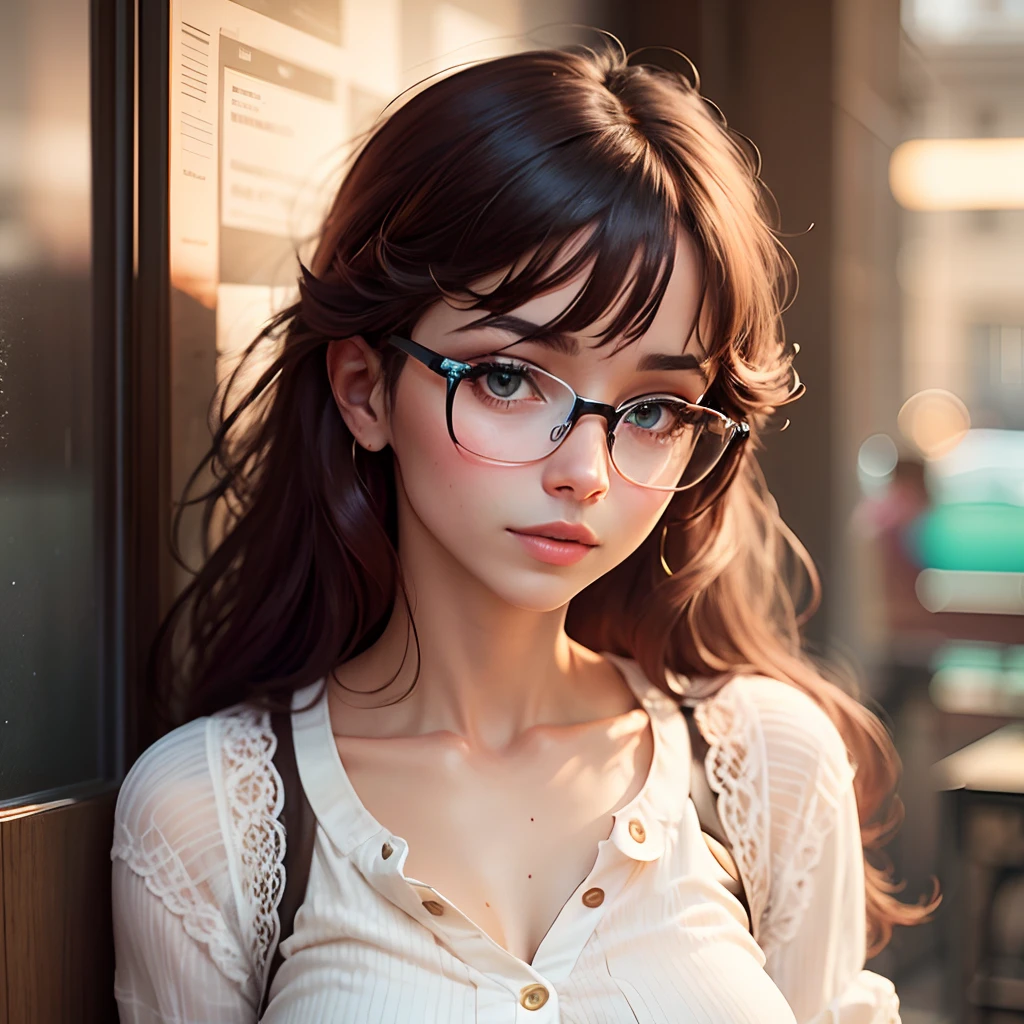 gorgeous woman with glasses --auto --s2