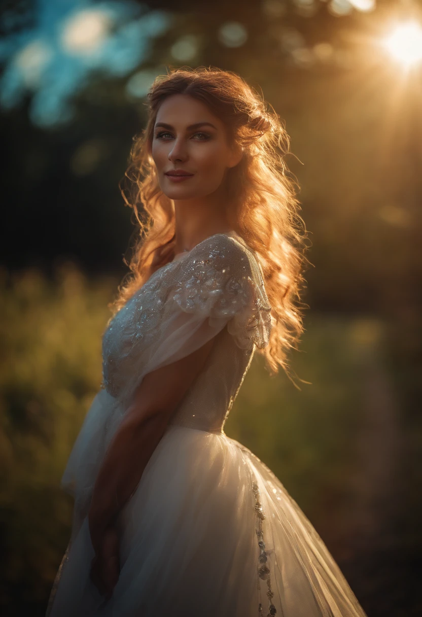 1fille, Masterpiece, extremly detailed, ((lighting cinematic)), (rougeoyant), ((dramatic lighting)), ((beautiful detailed glow)), intricate high detail, Lens Flare, cheveux multicolores, Cheveux arc-en-ciel, cheveux longs, Robe multicolore, ornement de cheveux de papillon, Papillons, (Light particles), arm behind back, gros seins, [Sinueuse], Tir de cowboy, light smile, Yeux verts, church, vitrail, projecteur, background dark, cheveux flottants, cheveux flottants, Regarder le spectateur,((colourfull))