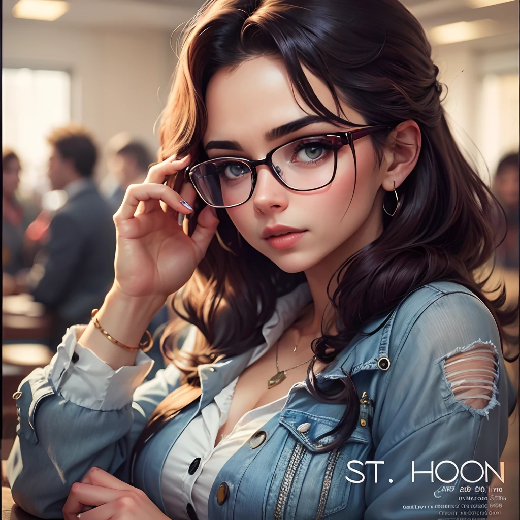 gorgeous woman with glasses --auto --s2