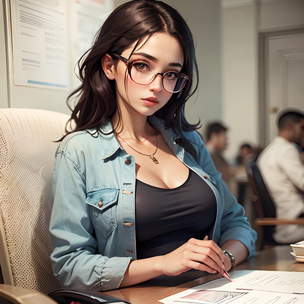 gorgeous woman with glasses --auto --s2