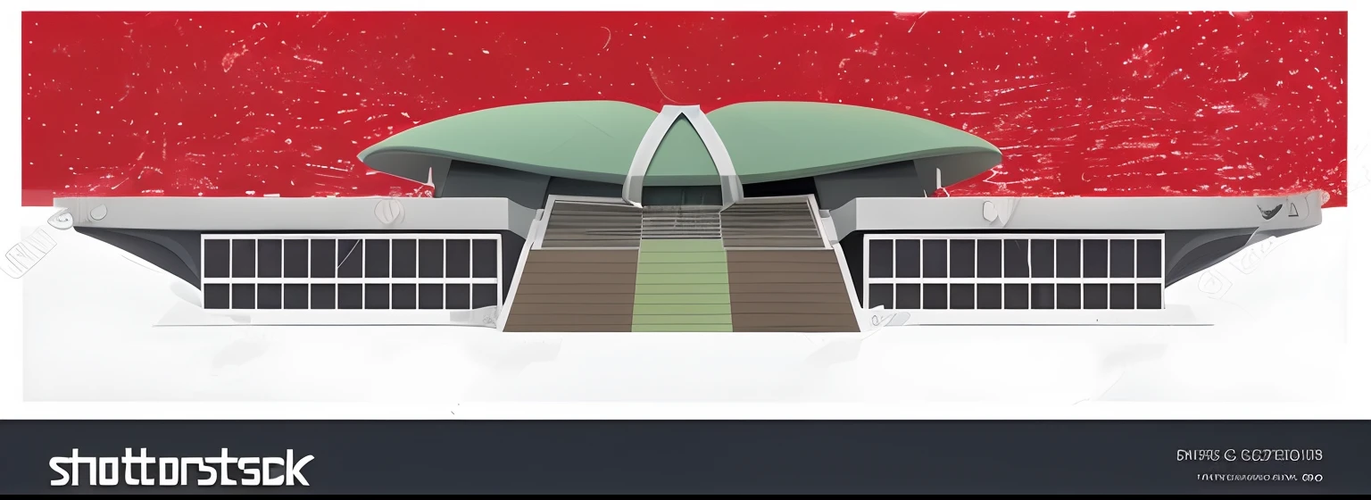 there is a picture of a building with a green roof, art deco stadium, stylized digital illustration, architectural illustration, hockey arena game illustration, flat illustration, stadium, arena background, 1024x1024, soccer stadium, exploitable image, illustration detailed, stadium landscape, sharp foccus ilustration hq, brutalist illustration