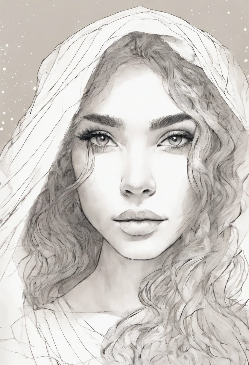 obra maestra, mejor calidad, defined black lines, dibujo para colorear, 1girl, solo, agua, chica abrazando tulipanes, fondo simple, fondo blanco, monocromo, lineart, ((sketch)),((high quality, masterpiece:1.4)), 1girl, ((upper body)), portrait sketch of an african girl wearing a veil, messy drawing, messy charcoal spots, unfinished sketch, sketchbook charcoal style drawing of a woman, sketchbook drawing, sketchbook, beautiful hair, medium short hair, beautiful face, symmetrical face, symmetrical eyes, ((paper material background)), realistic charcoal lines, imperfect drawing, charcoal crumbs, charcoal lines, imperfection, fading sketch, sQueratogray Sketch (eddiemauro-mix)