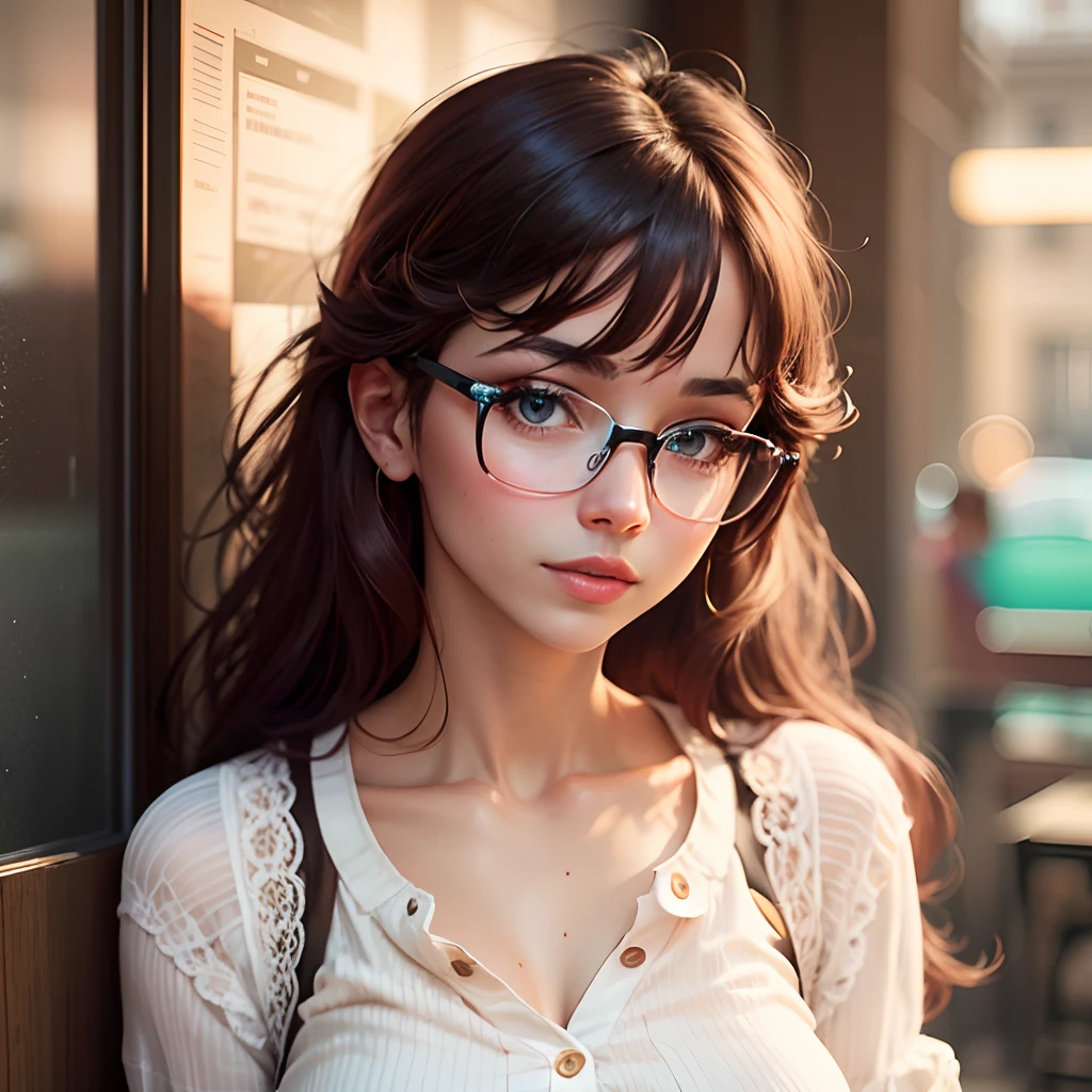 gorgeous woman with glasses --auto --s2