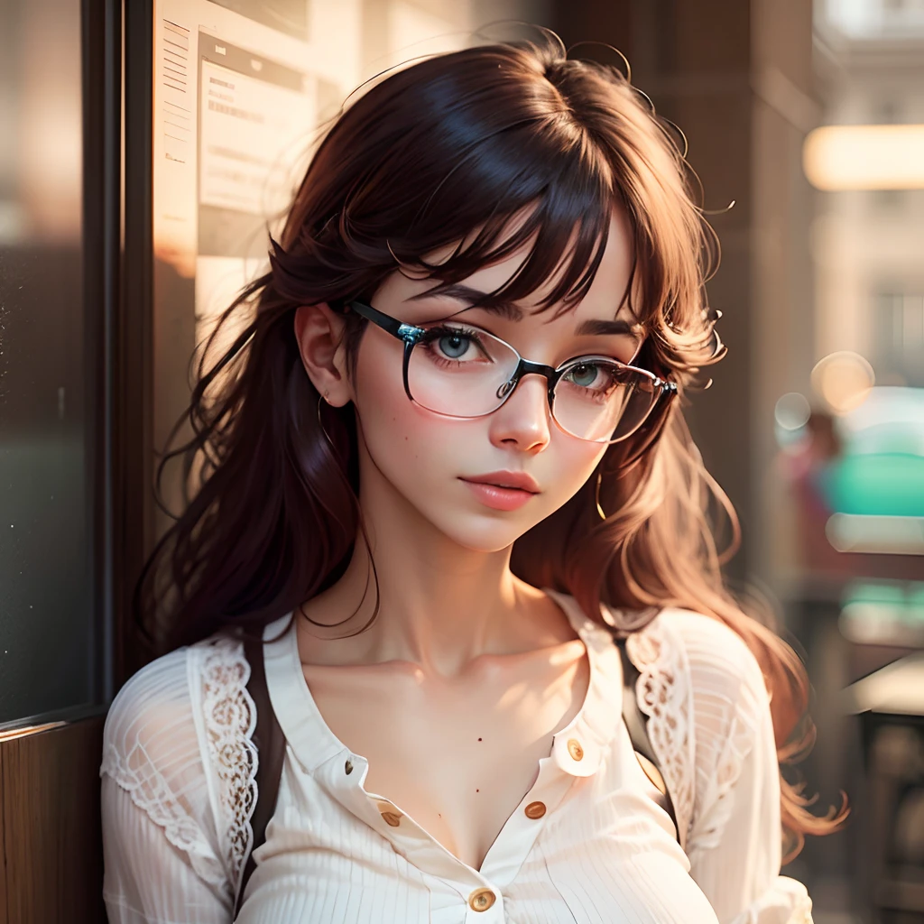 gorgeous woman with glasses --auto --s2