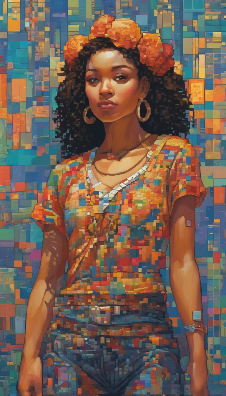 Beautiful full body shot of summerpunk lady. summer chill day, by tim okamura, victor nizovtsev, greg rutkowski, noah bradley. trending on artstation, 8k, masterpiece, graffiti paint, fine detail, full of color, intricate detail, golden ratio illustration
